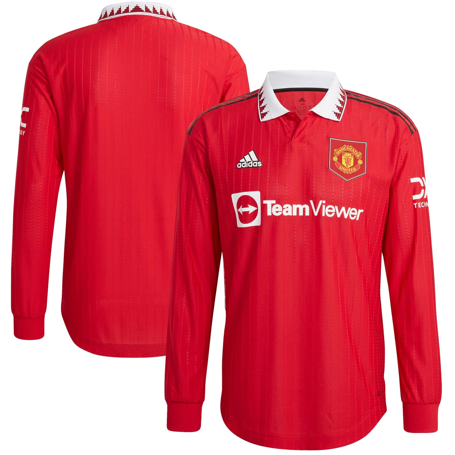 Premier League Manchester United Home Authentic Jersey Shirt Long Sleeve 2022-23 for Men