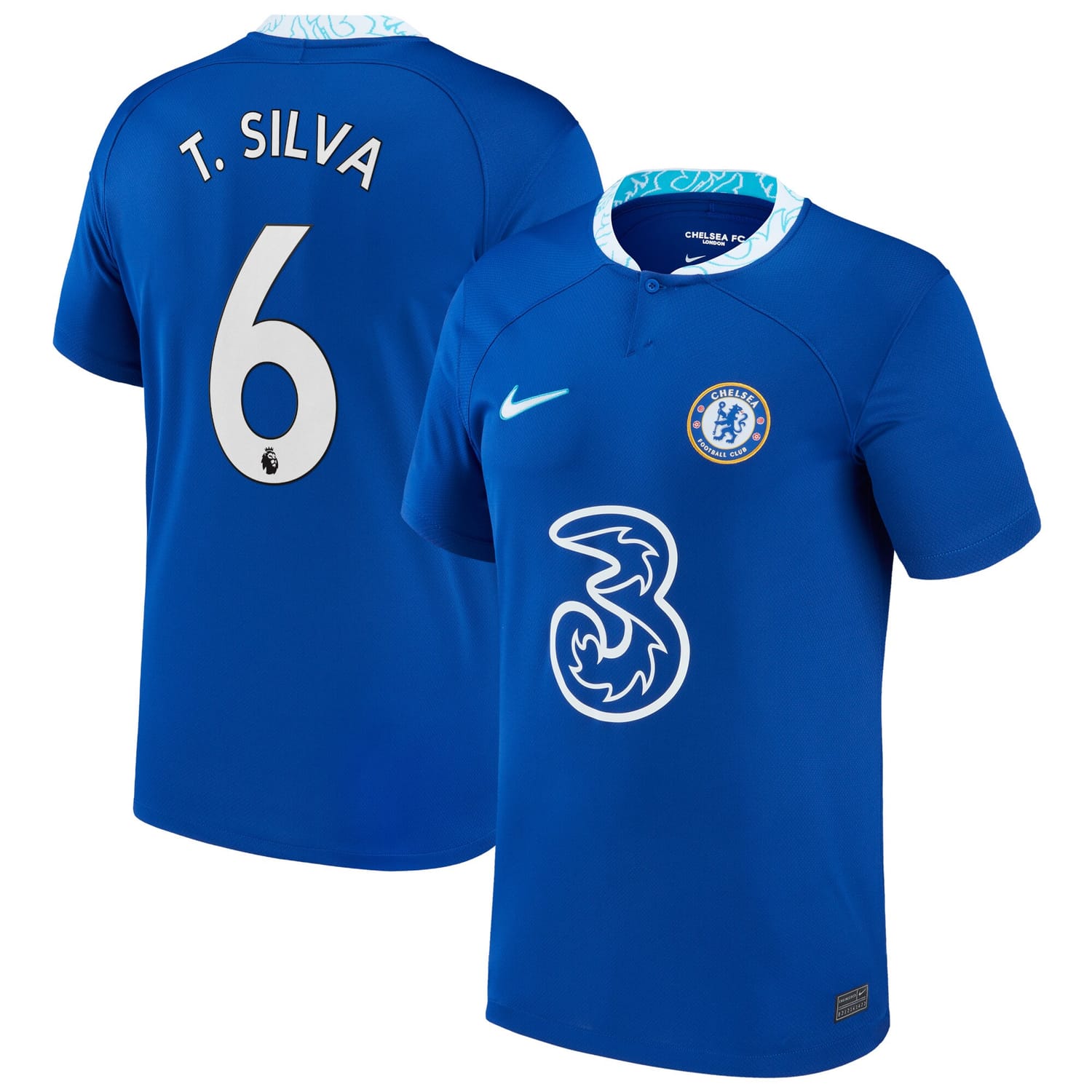 Premier League Chelsea Home Jersey Shirt 2022-23 player Thiago Silva 6 printing for Men