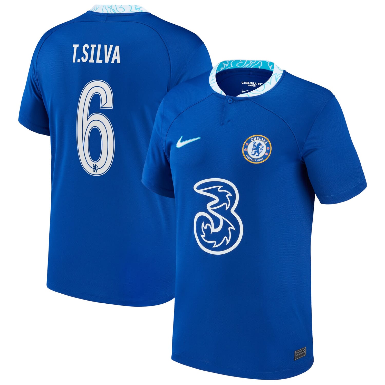Premier League Chelsea Home Cup Jersey Shirt 2022-23 player Thiago Silva 6 printing for Men