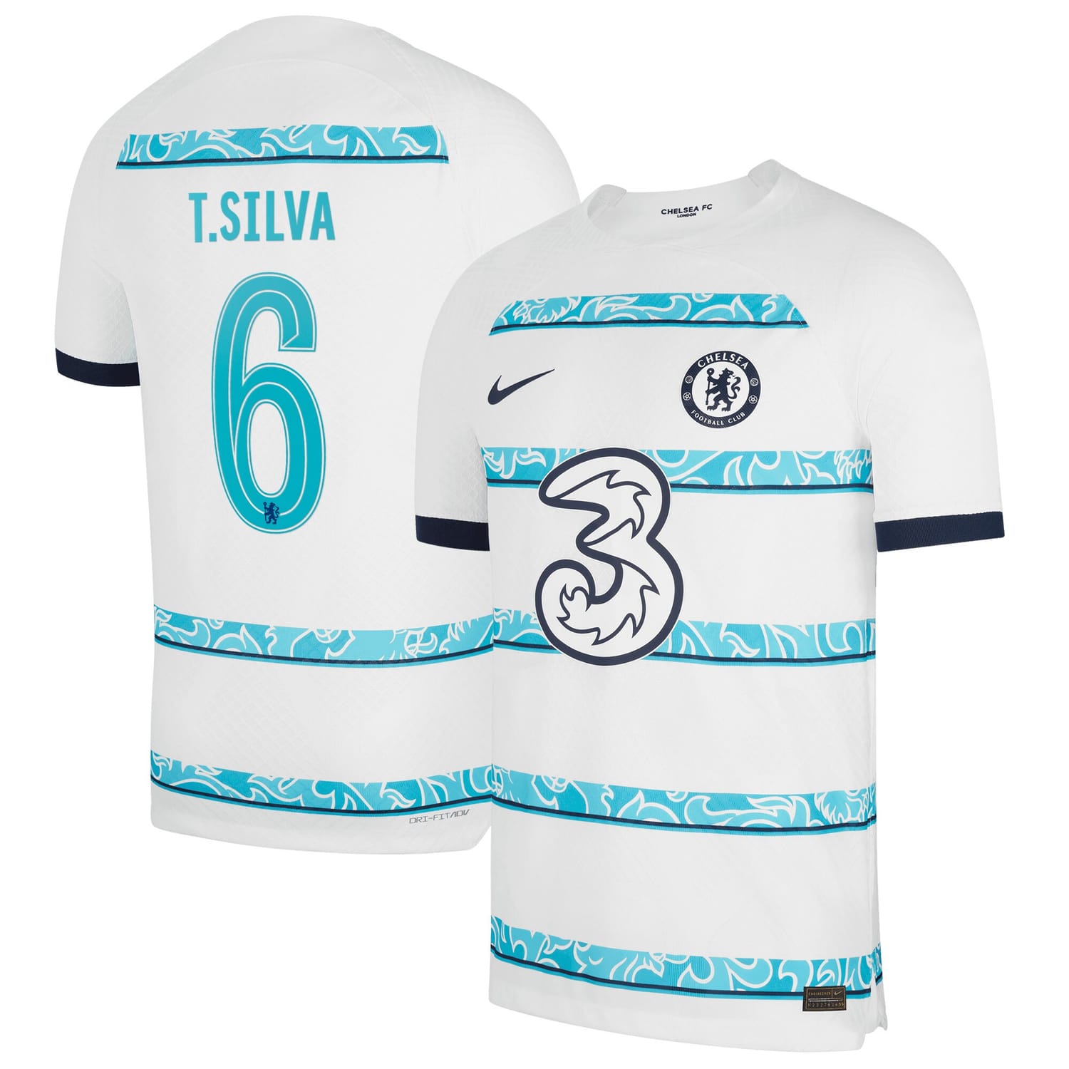 Premier League Chelsea Away Cup Authentic Jersey Shirt 2022-23 player Thiago Silva 6 printing for Men