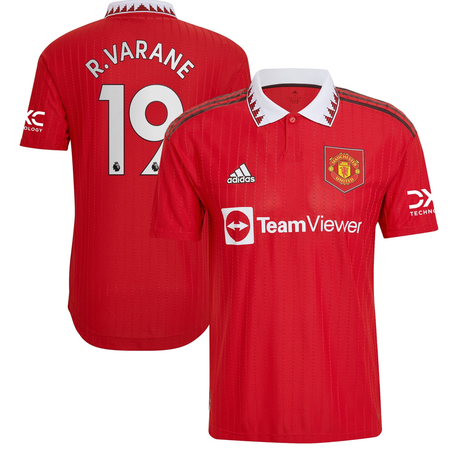 Premier League Manchester United Home Authentic Jersey Shirt 2022-23 player Raphael Varane 19 printing for Men