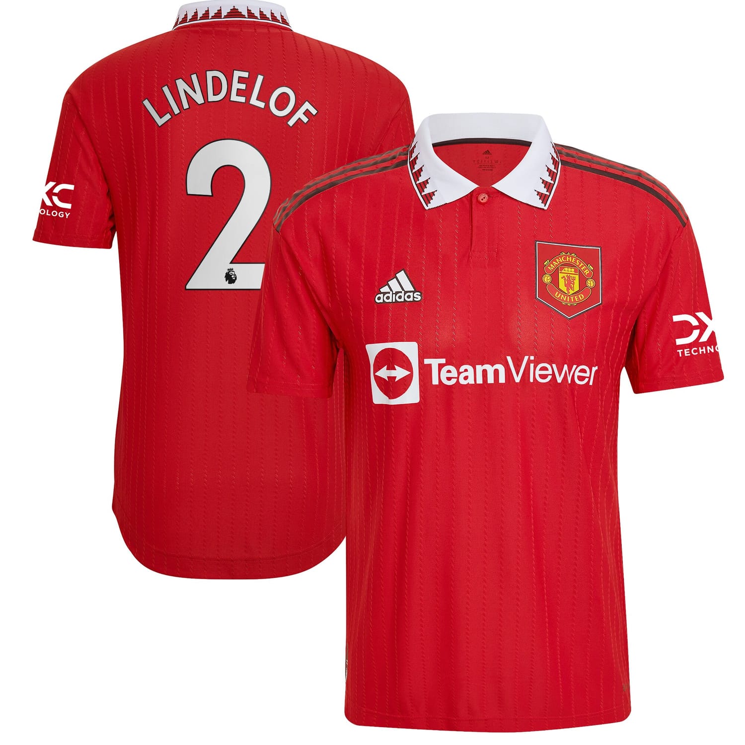 Premier League Manchester United Home Authentic Jersey Shirt 2022-23 player Victor Lindelöf 2 printing for Men