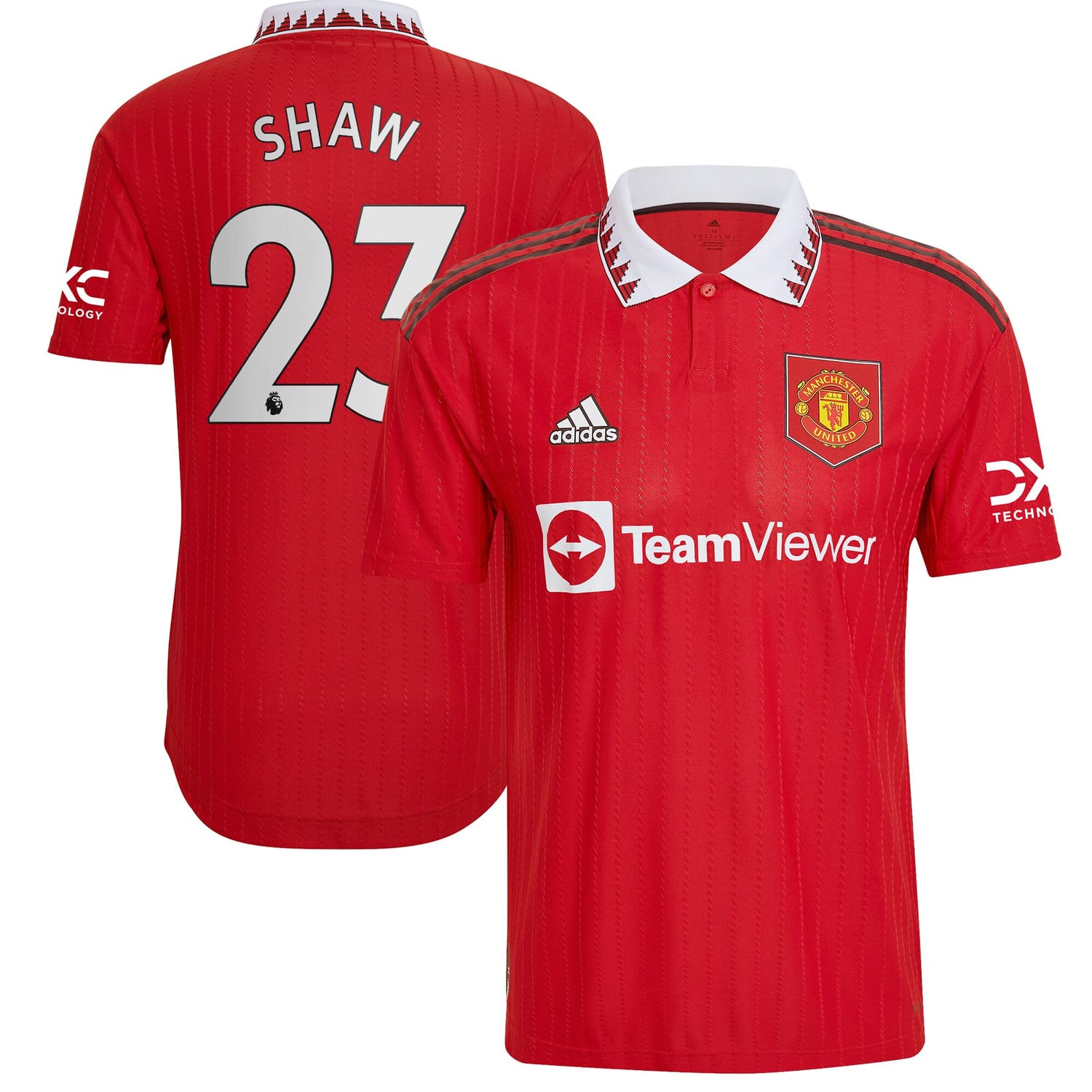 Premier League Manchester United Home Authentic Jersey Shirt 2022-23 player Luke Shaw 23 printing for Men