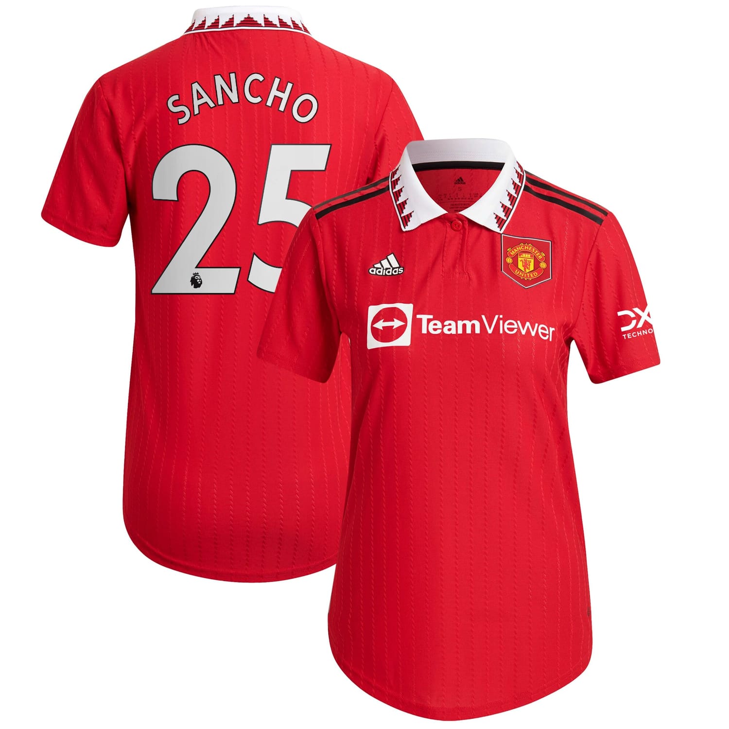 Premier League Manchester United Home Authentic Jersey Shirt 2022-23 player Jadon Sancho 25 printing for Women