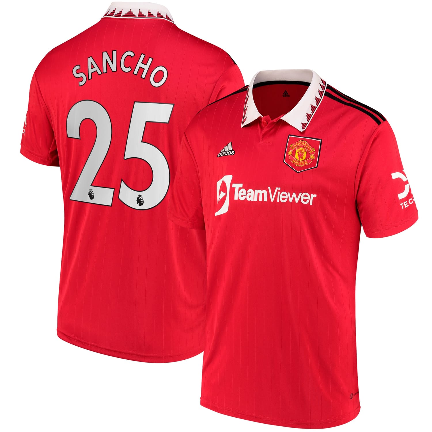 Premier League Manchester United Home Jersey Shirt 2022-23 player Jadon Sancho 25 printing for Men