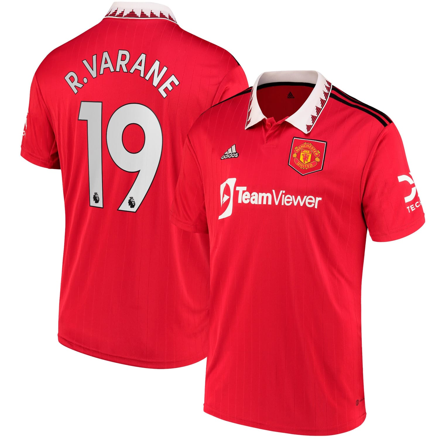 Premier League Manchester United Home Jersey Shirt 2022-23 player Raphael Varane 19 printing for Men