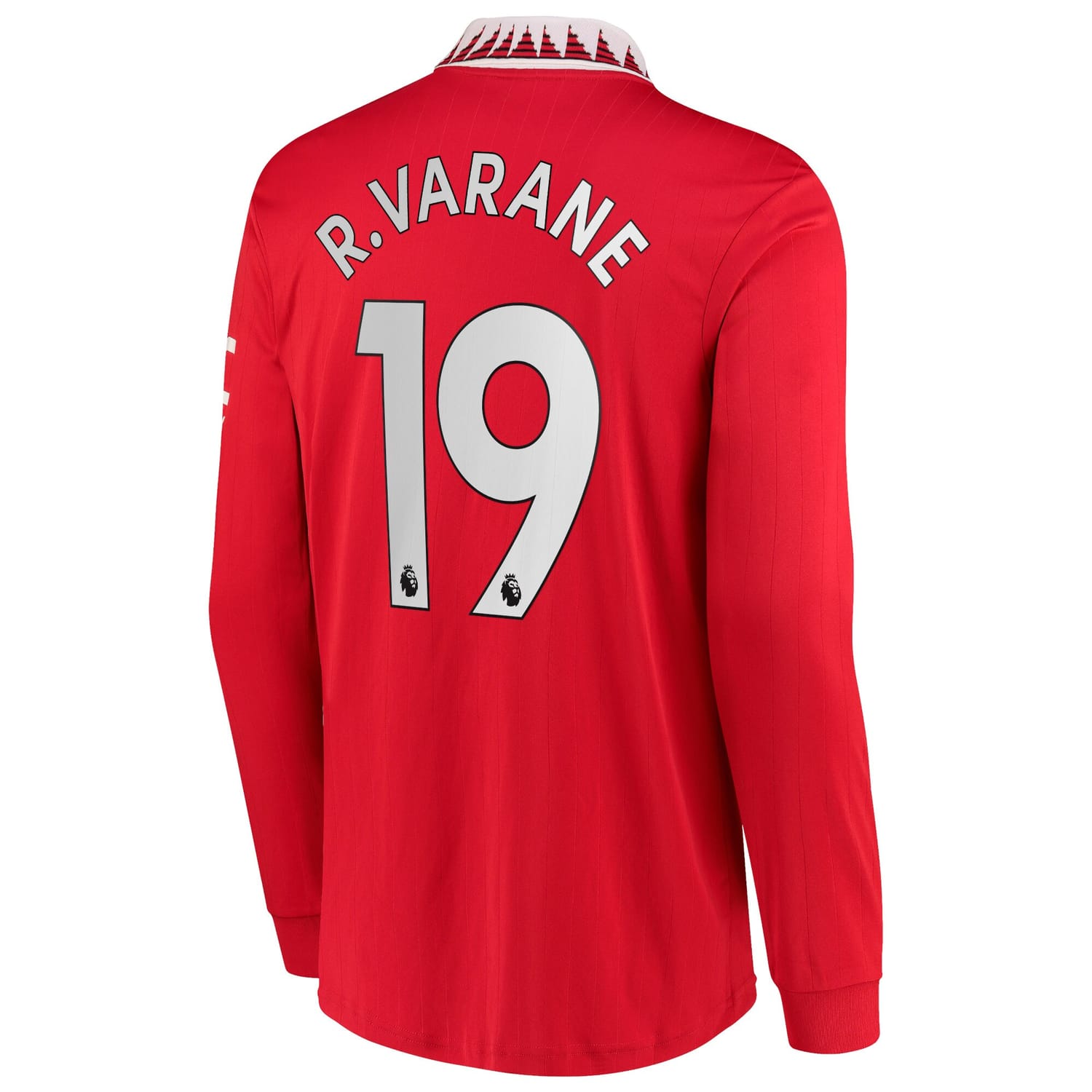 Premier League Manchester United Home Jersey Shirt Long Sleeve 2022-23 player Raphael Varane 19 printing for Men