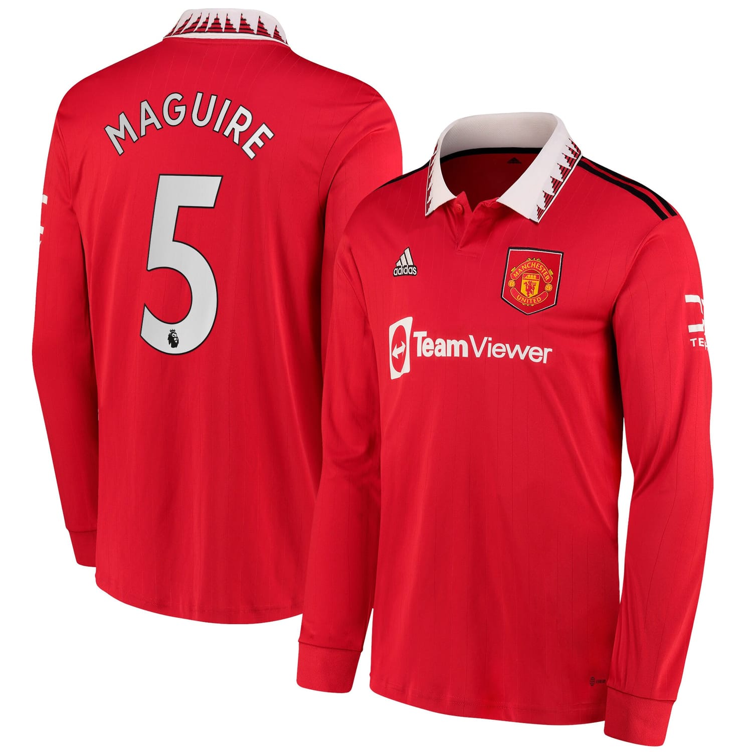 Premier League Manchester United Home Jersey Shirt Long Sleeve 2022-23 player Harry Maguire 5 printing for Men