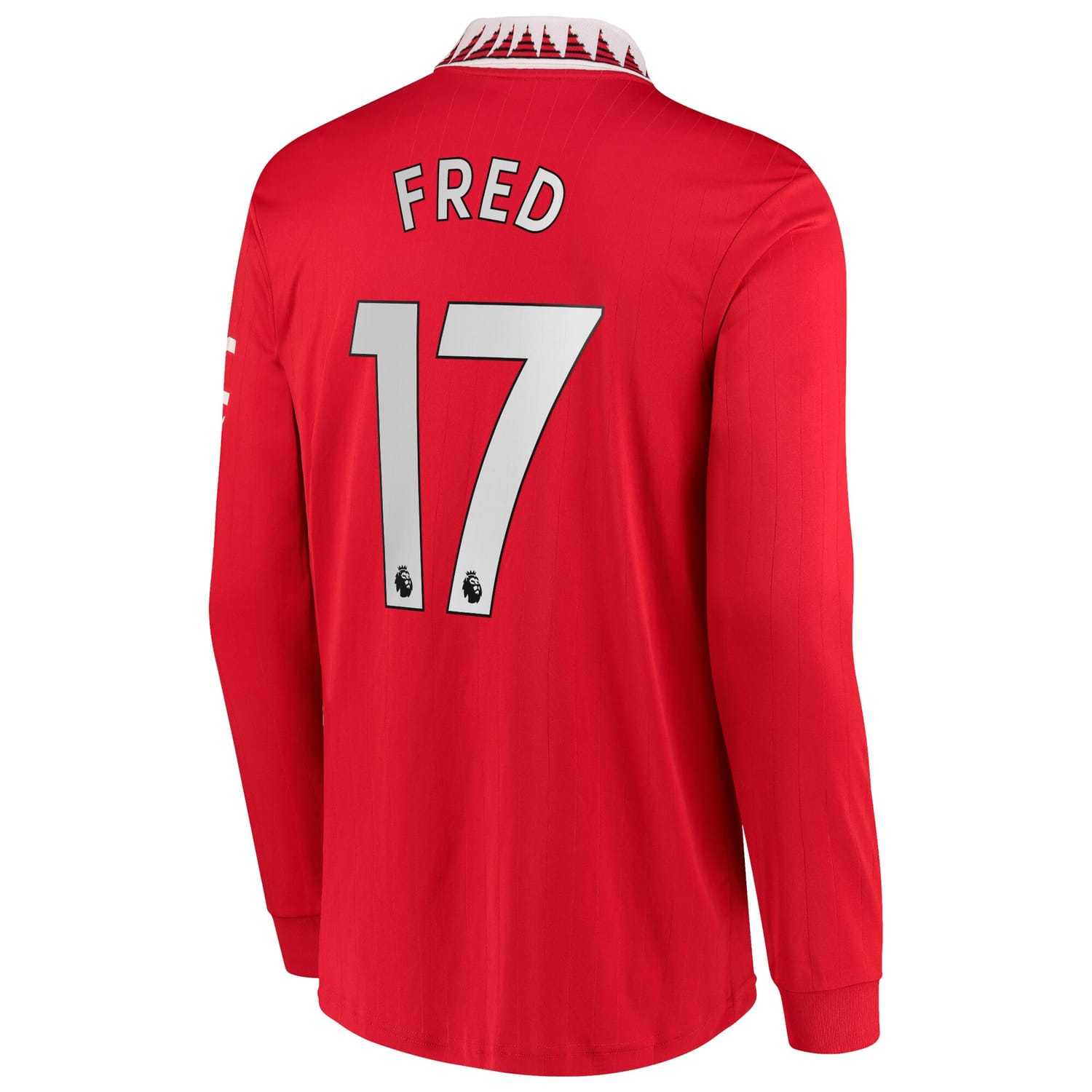 Premier League Manchester United Home Jersey Shirt Long Sleeve 2022-23 player Fred 17 printing for Men
