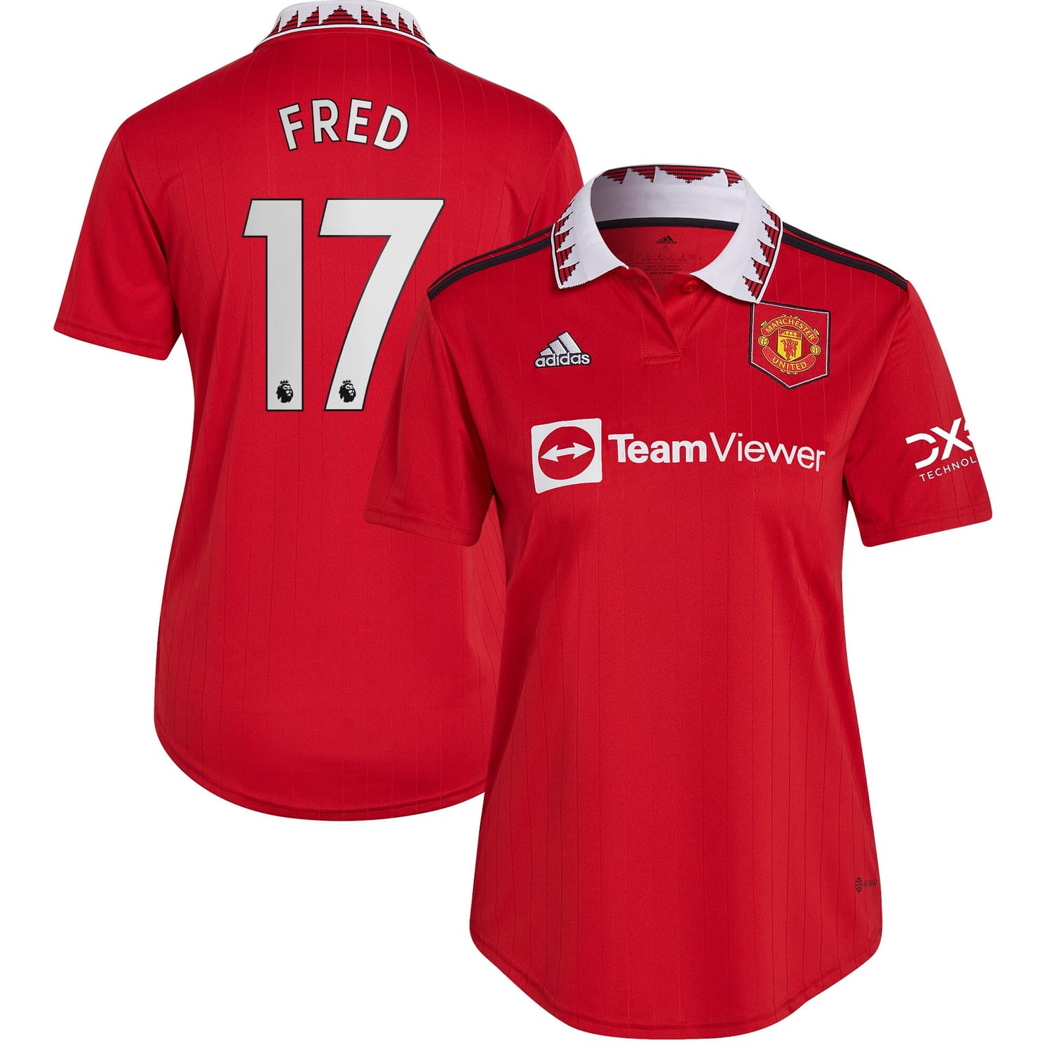 Premier League Manchester United Home Jersey Shirt 2022-23 player Fred 17 printing for Women
