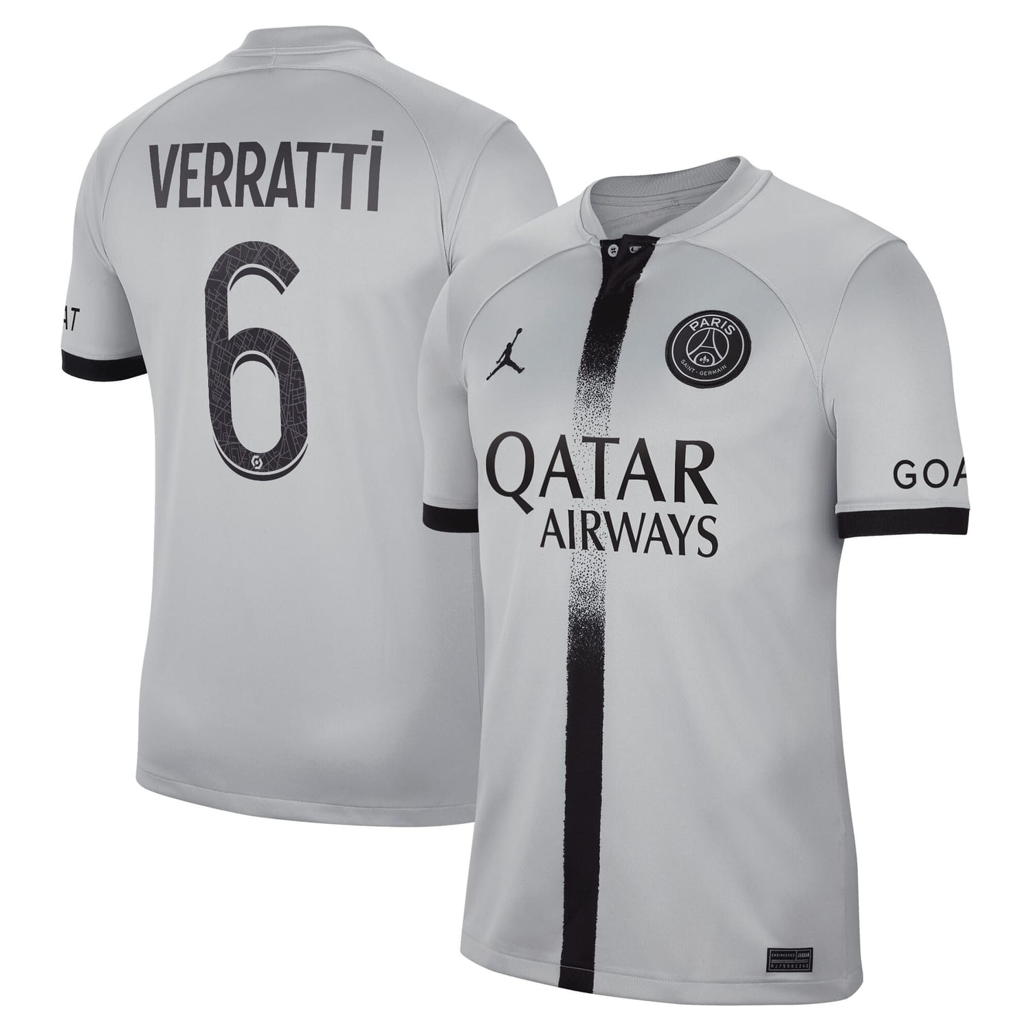 Ligue 1 Paris Saint-Germain Away Jersey Shirt 2022-23 player Marco Verratti 6 printing for Men
