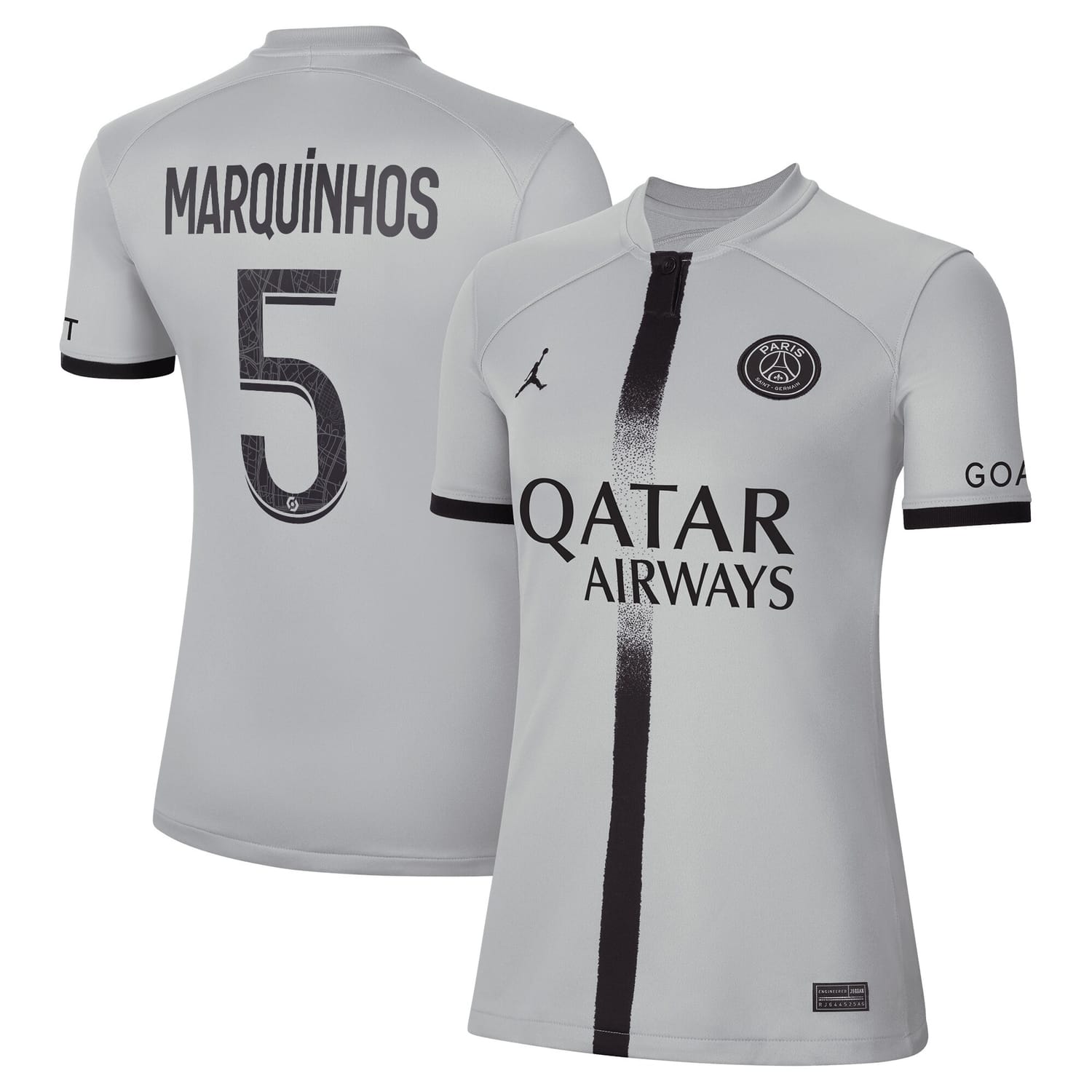 Ligue 1 Paris Saint-Germain Away Jersey Shirt 2022-23 player Marquinhos 5 printing for Women
