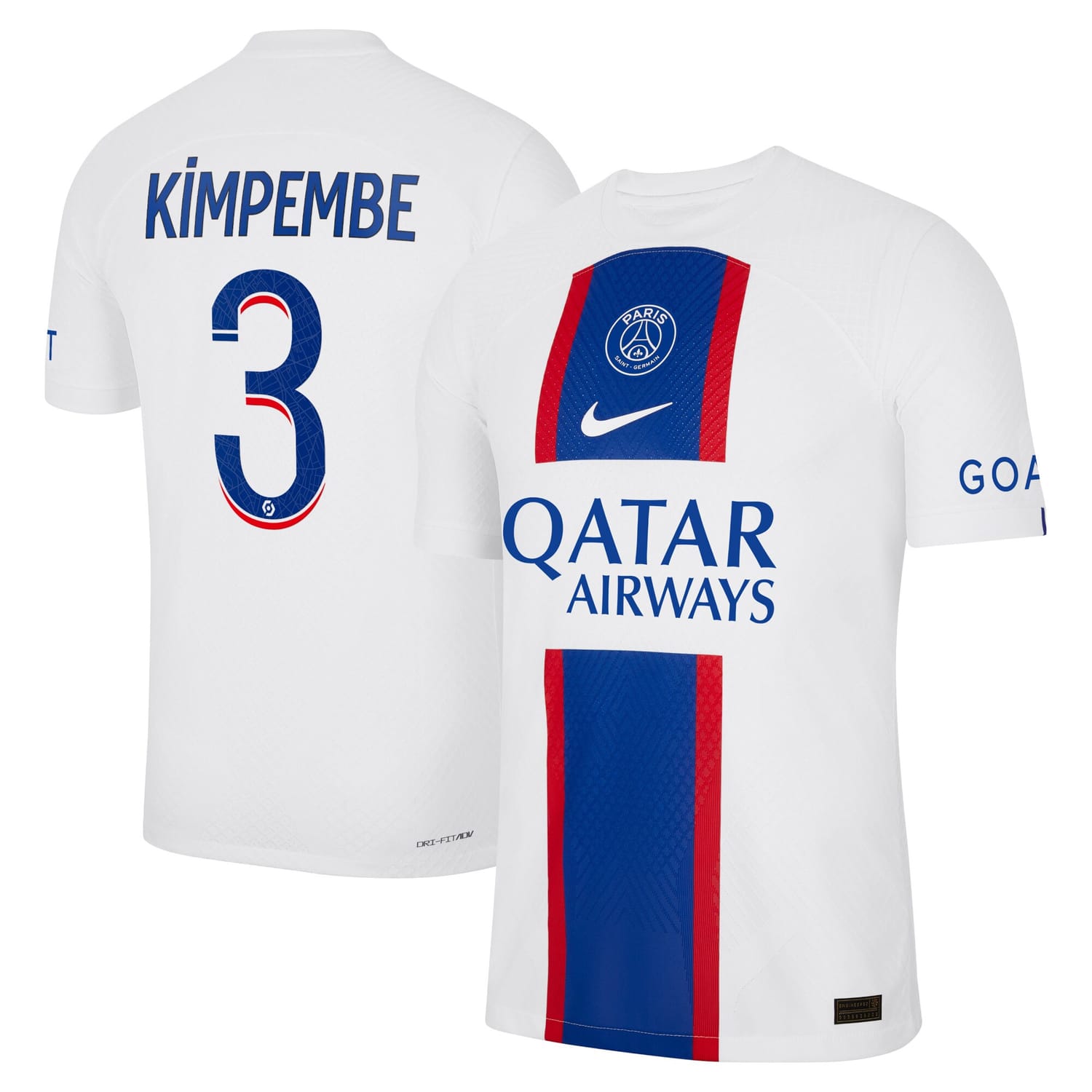 Ligue 1 Paris Saint-Germain Third Authentic Jersey Shirt 2022-23 player Presnel Kimpembe 3 printing for Men