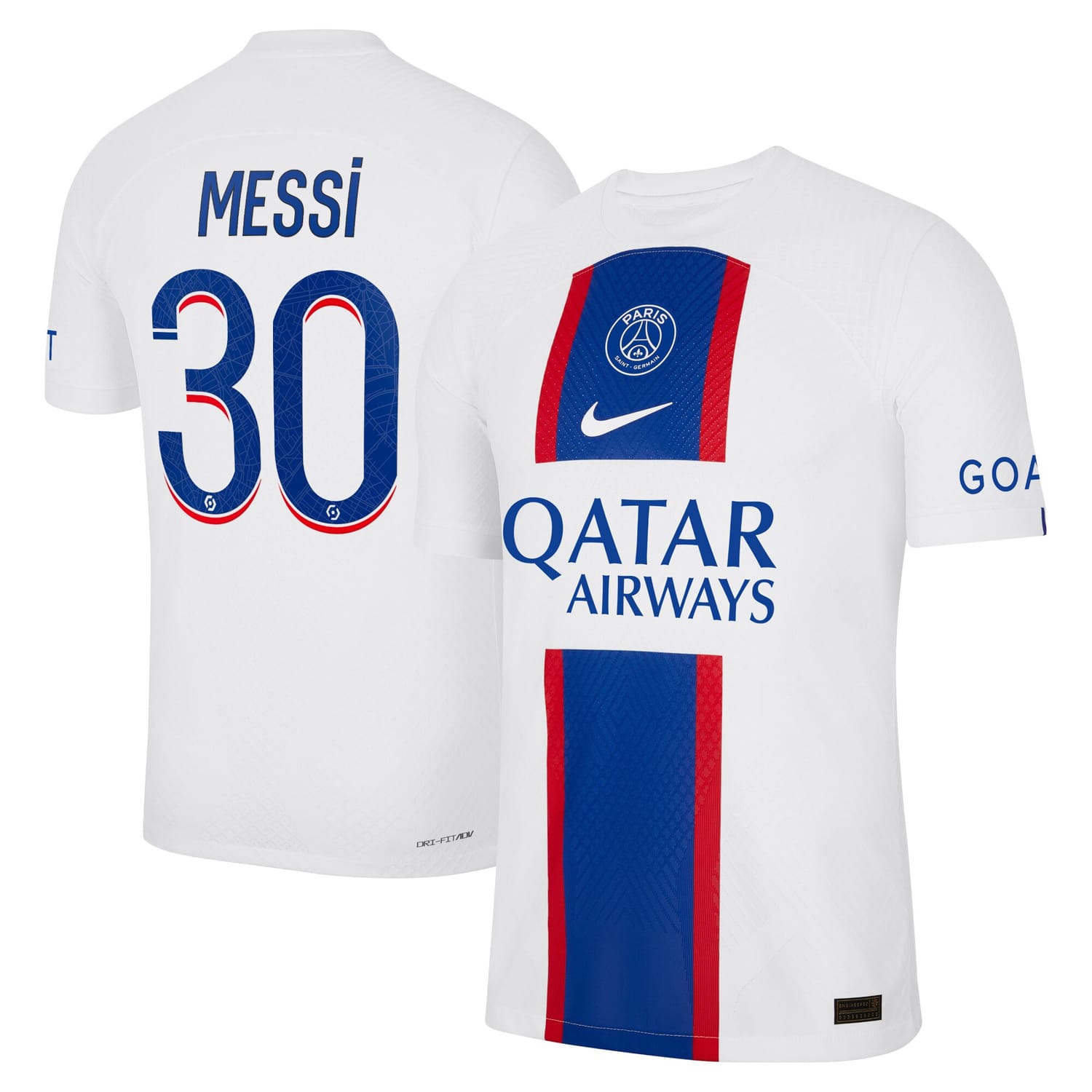 Ligue 1 Paris Saint-Germain Third Authentic Jersey Shirt 2022-23 player Lionel Messi 30 printing for Men