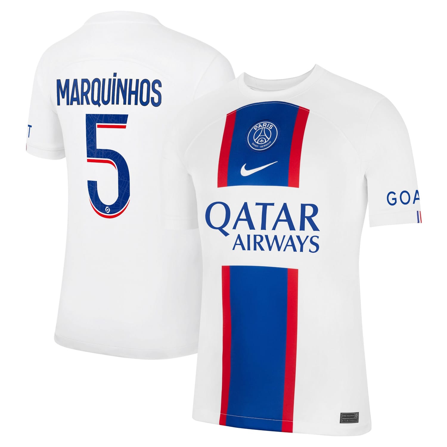 Ligue 1 Paris Saint-Germain Third Jersey Shirt 2022-23 player Marquinhos 5 printing for Men