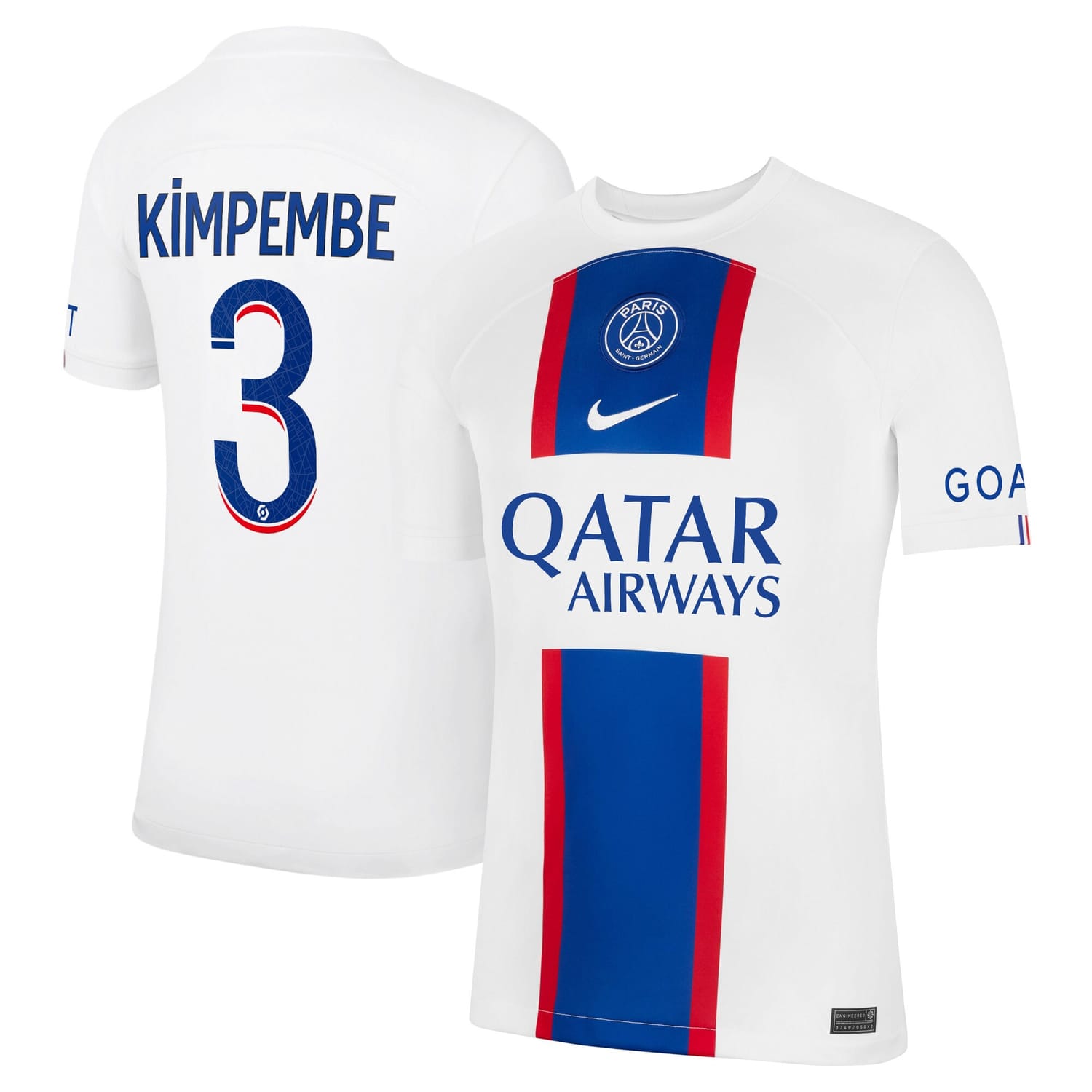 Ligue 1 Paris Saint-Germain Third Jersey Shirt 2022-23 player Presnel Kimpembe 3 printing for Men