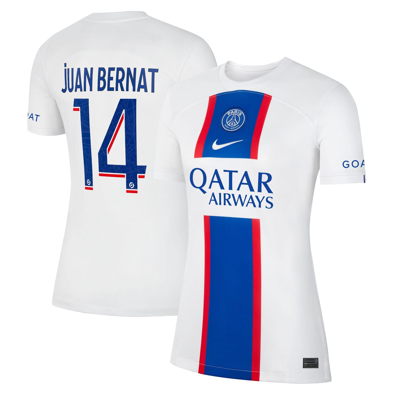 Ligue 1 Paris Saint-Germain Third Jersey Shirt 2022-23 player Juan Bernat 14 printing for Women