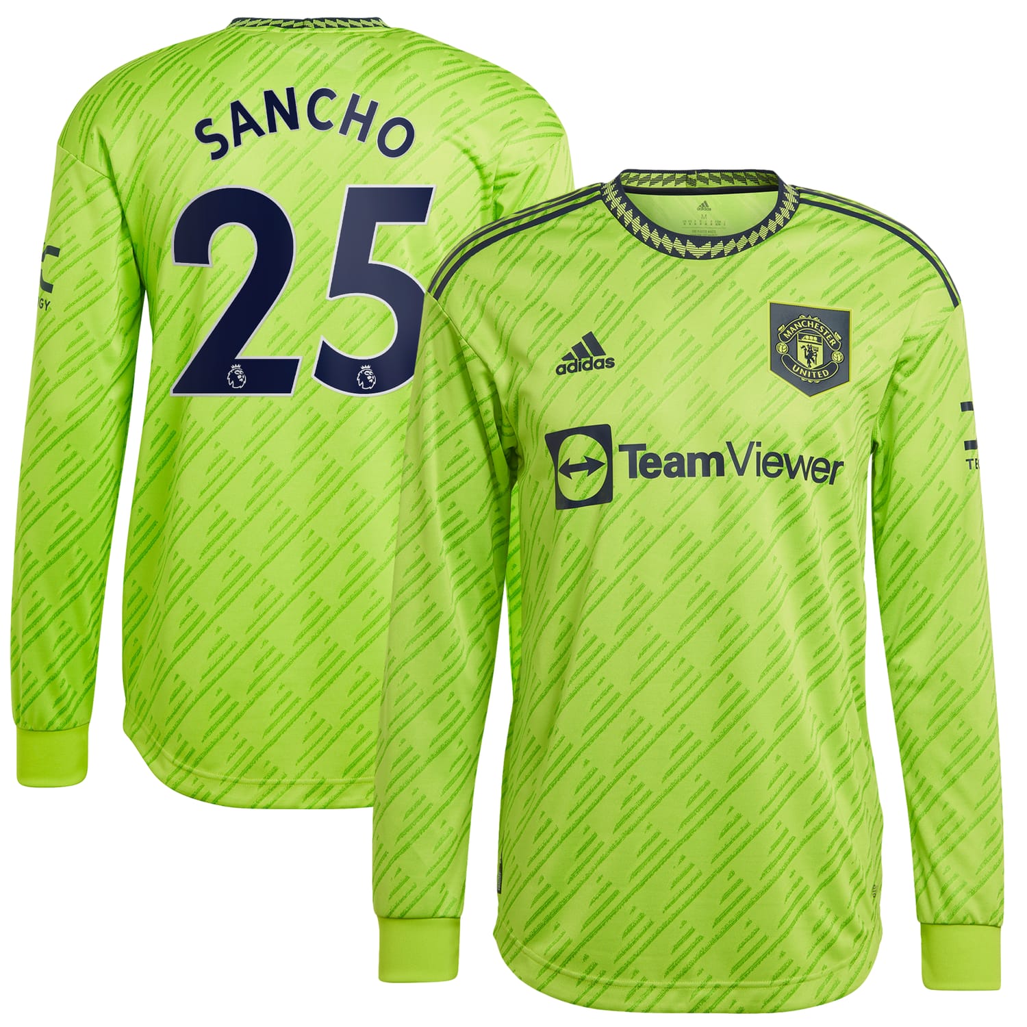 Premier League Manchester United Third Authentic Jersey Shirt Long Sleeve 2022-23 player Jadon Sancho 25 printing for Men