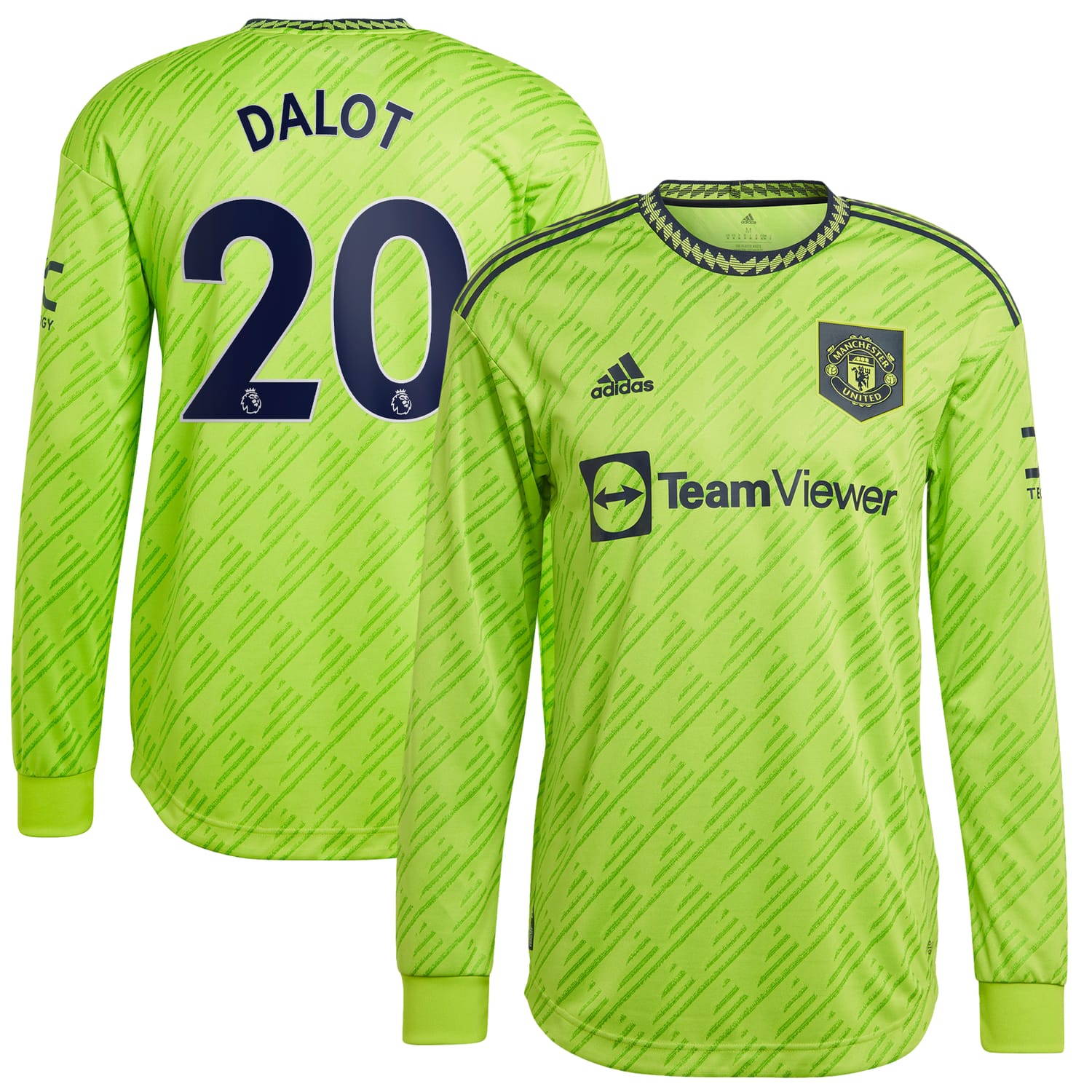 Premier League Manchester United Third Authentic Jersey Shirt Long Sleeve 2022-23 player Diogo Dalot 20 printing for Men