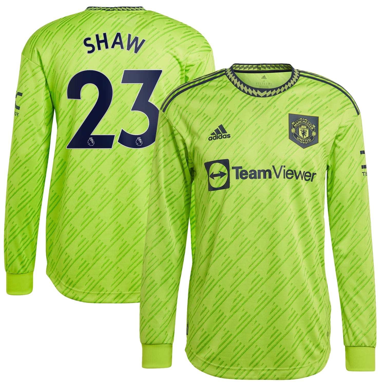 Premier League Manchester United Third Authentic Jersey Shirt Long Sleeve 2022-23 player Luke Shaw 23 printing for Men
