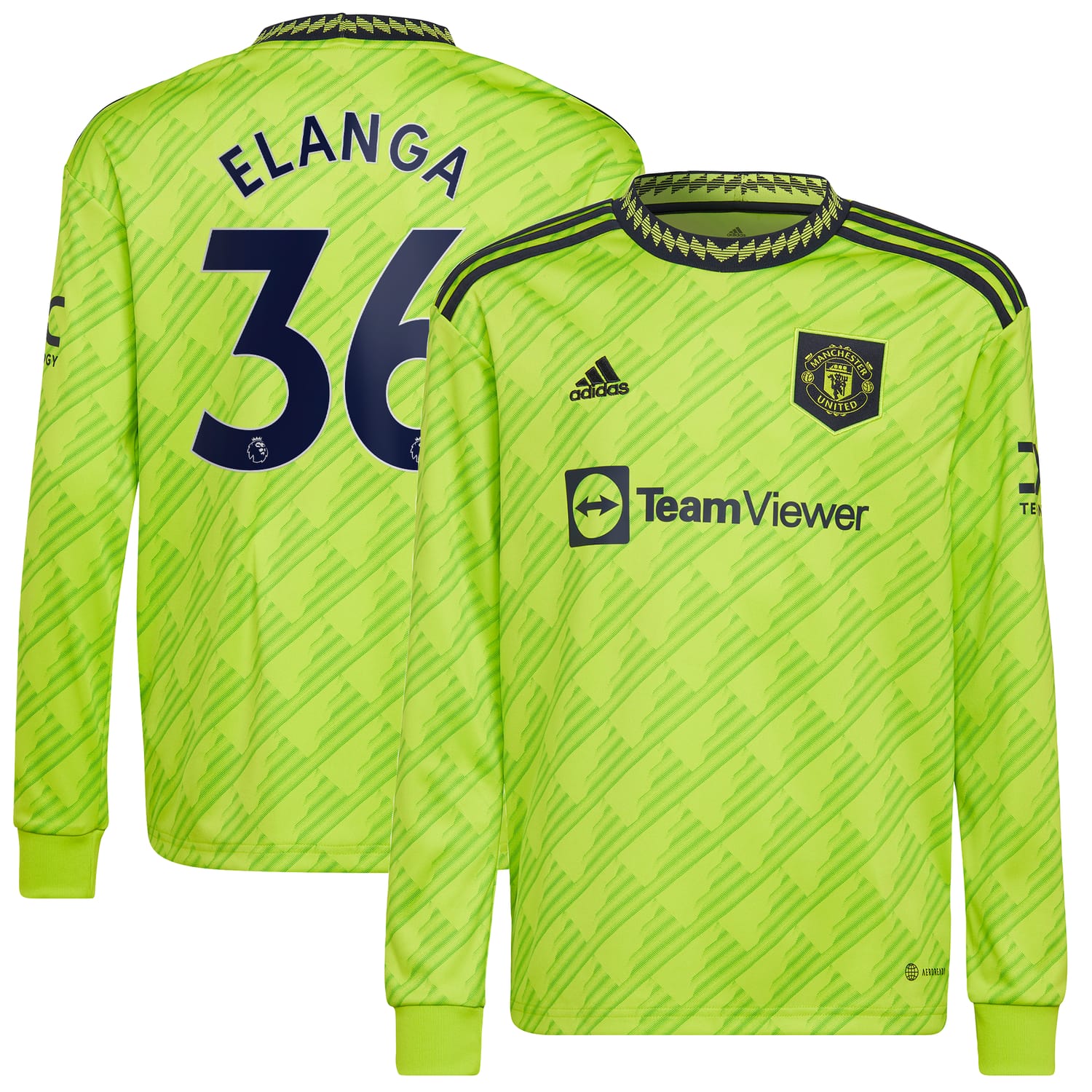 Premier League Manchester United Third Jersey Shirt Long Sleeve 2022-23 player Anthony Elanga 36 printing for Men
