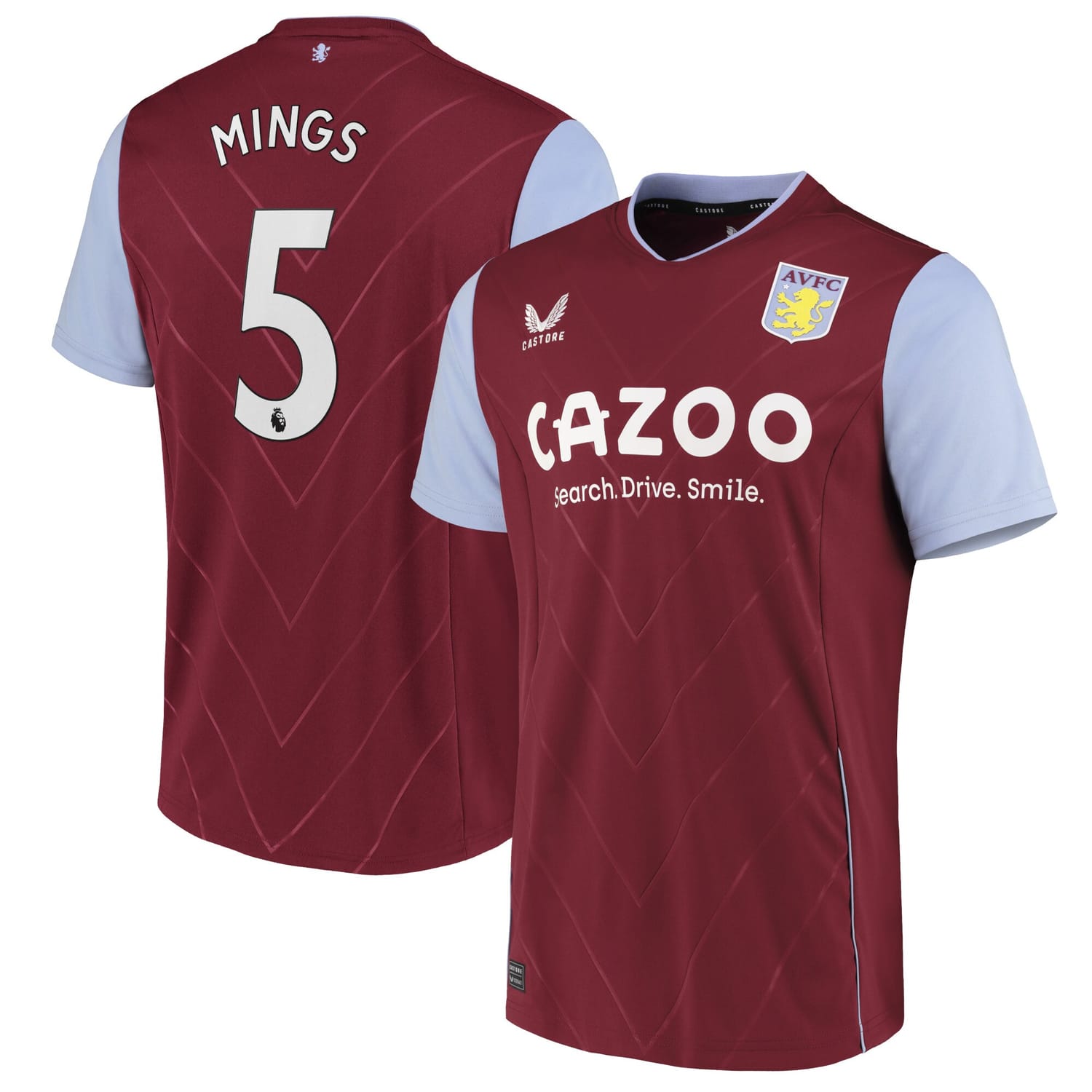 Premier League Aston Villa Home Jersey Shirt 2022-23 player Tyrone Mings 5 printing for Men