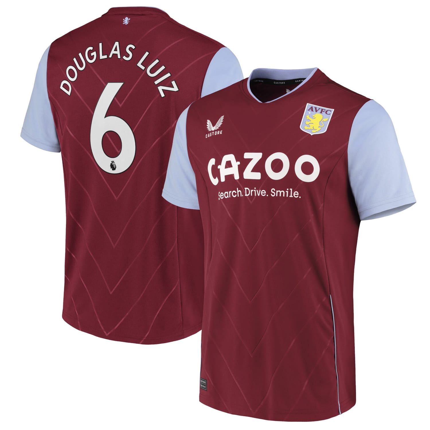 Premier League Ast. Villa Home Jersey Shirt 2022-23 player DG Luiz 6 printing for Men