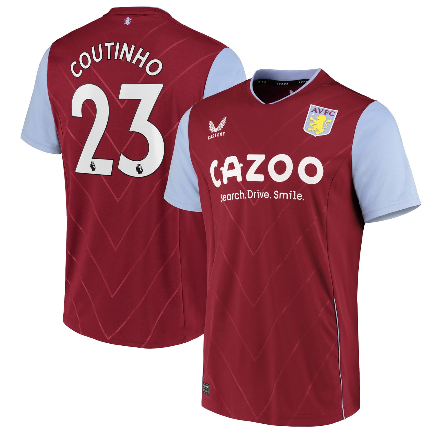 Premier League Ast. Villa Home Jersey Shirt 2022-23 player Philippe Coutinho 23 printing for Men