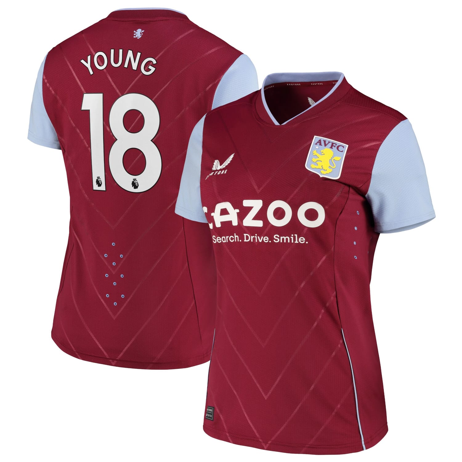 Premier League Ast. Villa Home Pro Jersey Shirt 2022-23 player Ashley Young 18 printing for Women