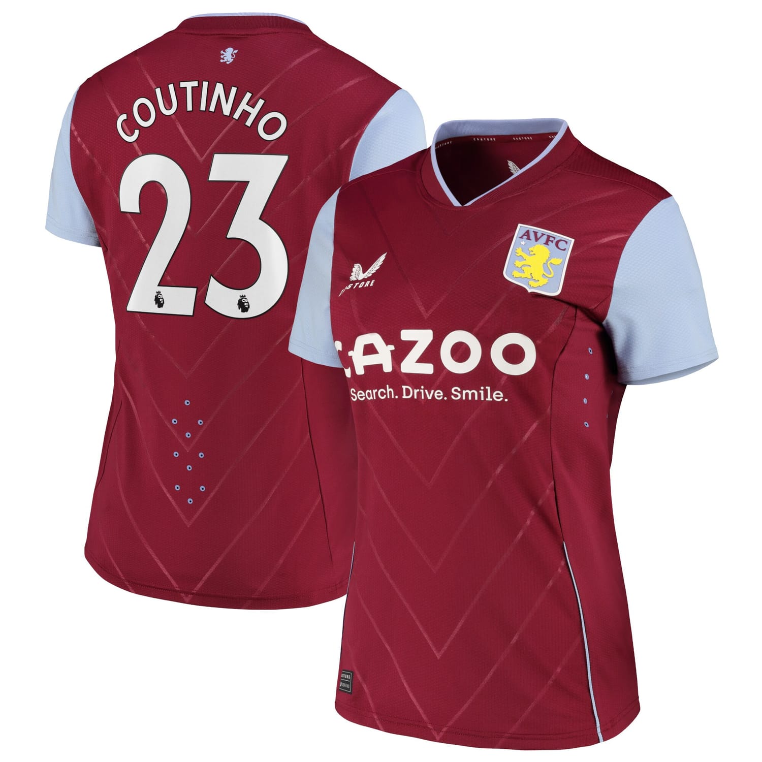 Premier League Ast. Villa Home Pro Jersey Shirt 2022-23 player Philippe Coutinho 23 printing for Women