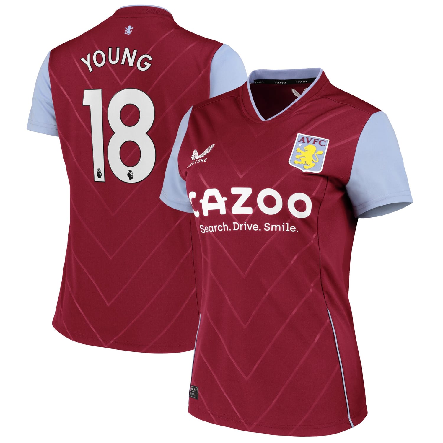 Premier League Ast. Villa Home Jersey Shirt 2022-23 player Ashley Young 18 printing for Women