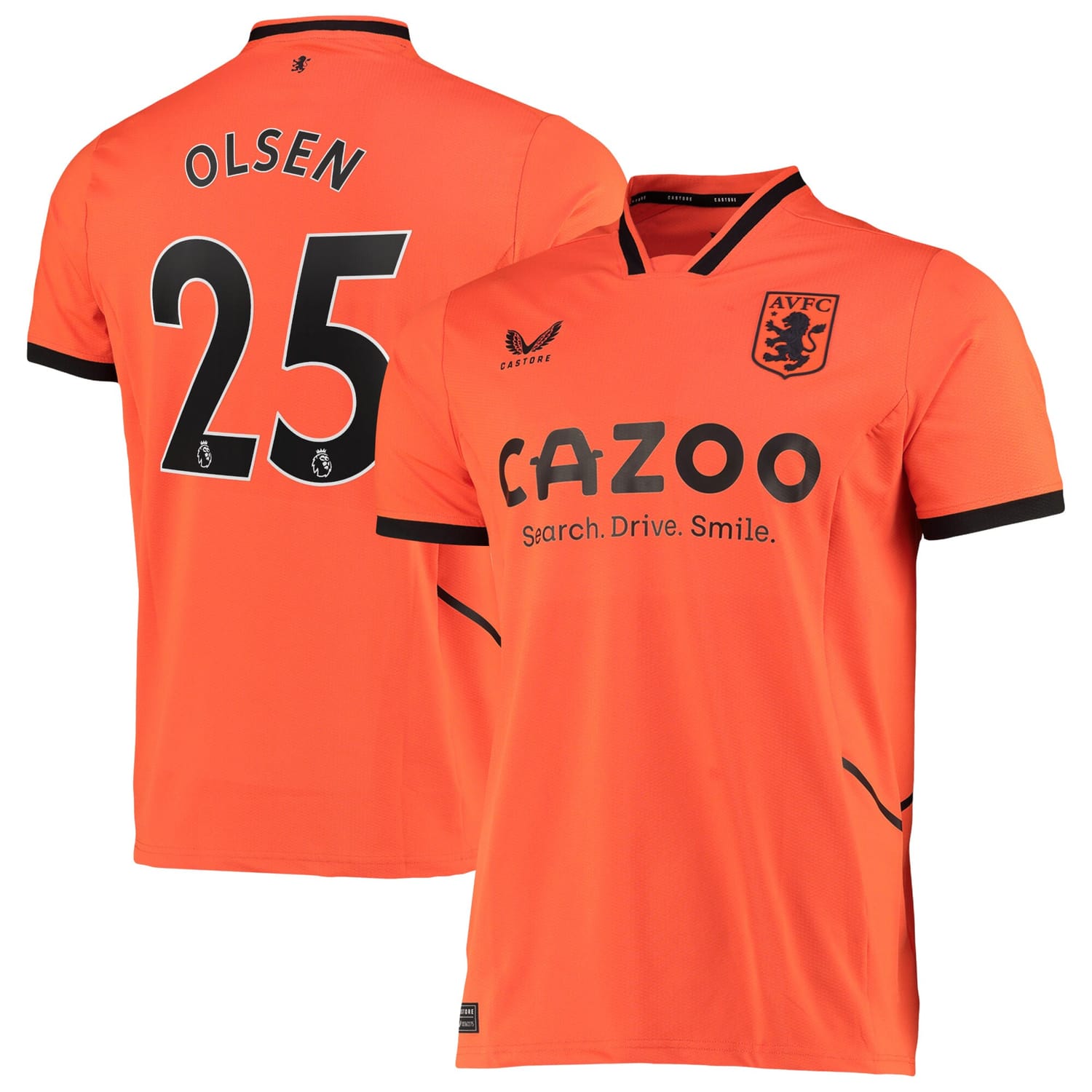 Premier League Aston Villa Away Goalkeeper Jersey Shirt 2022-23 player Robin Olsen 25 printing for Men