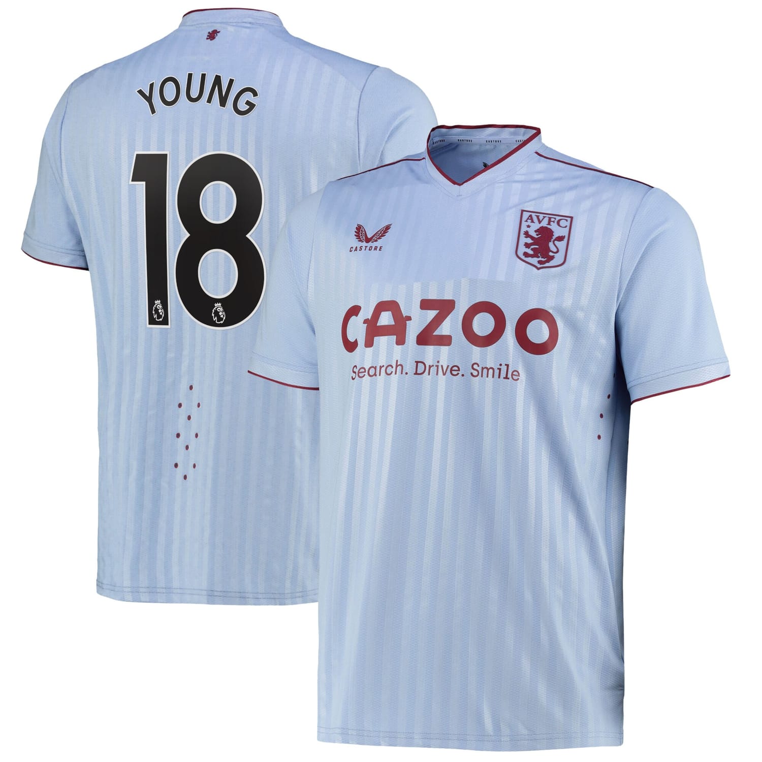 Premier League Ast. Villa Away Pro Jersey Shirt 2022-23 player Ashley Young 18 printing for Men