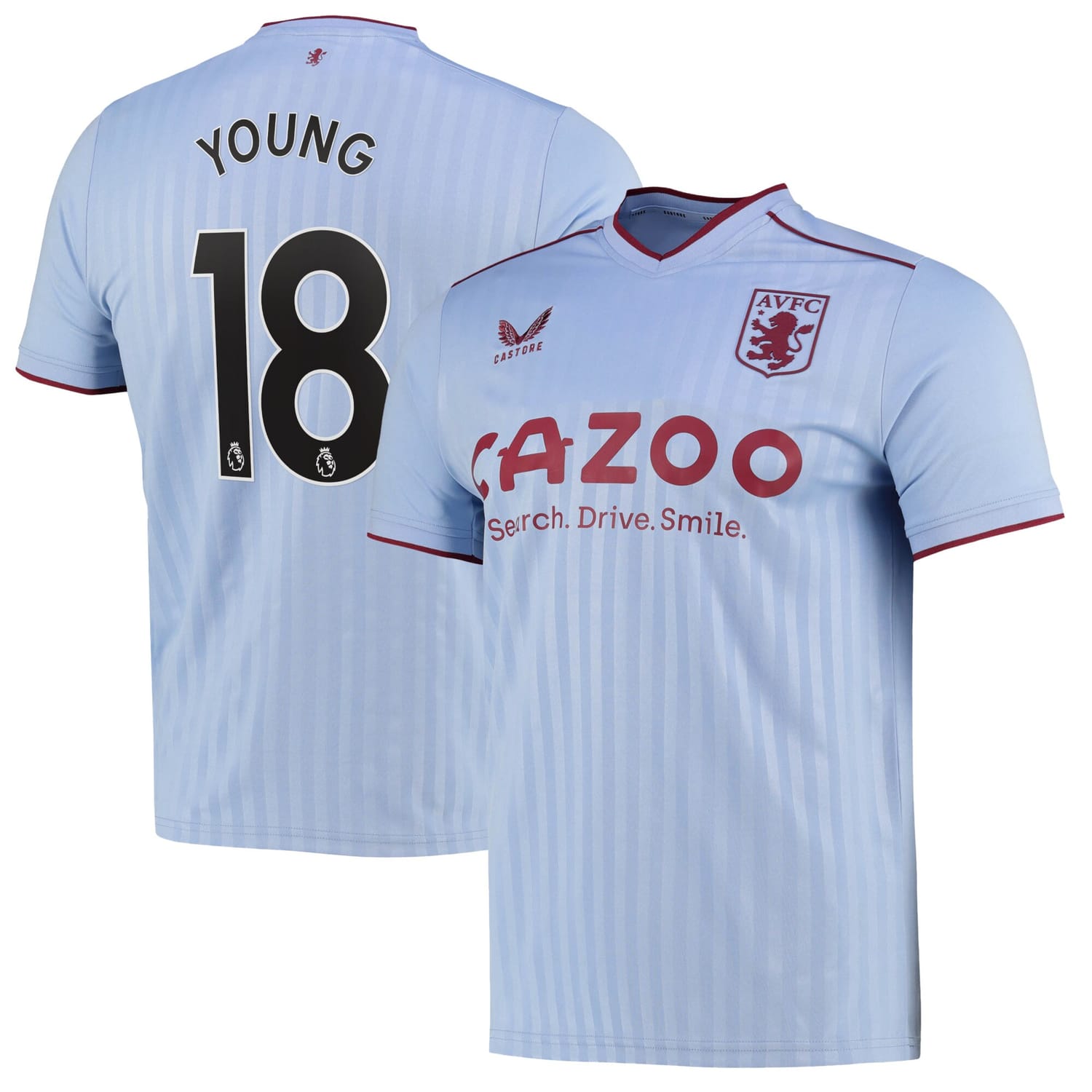 Premier League Ast. Villa Away Jersey Shirt 2022-23 player Ashley Young 18 printing for Men