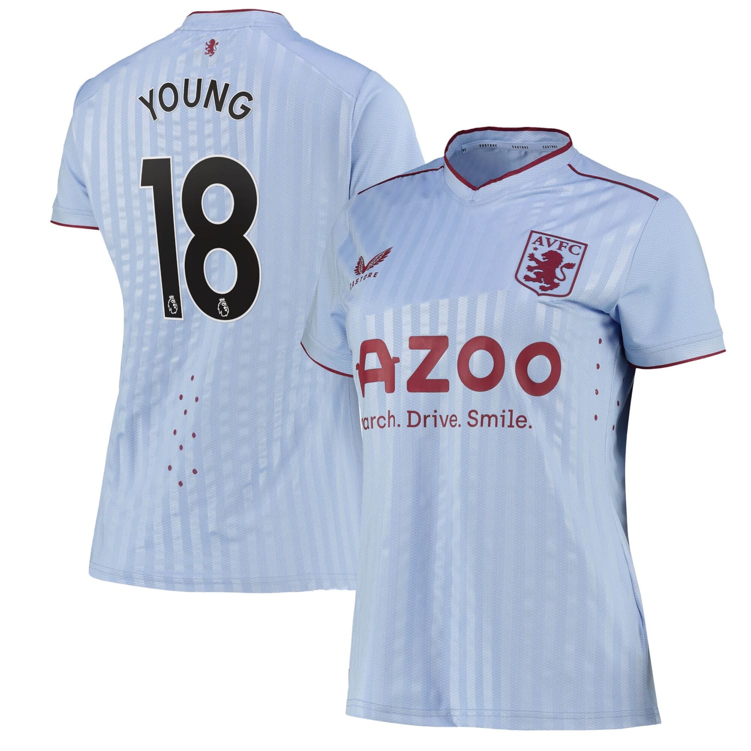 Premier League Ast. Villa Away Pro Jersey Shirt 2022-23 player Ashley Young 18 printing for Women