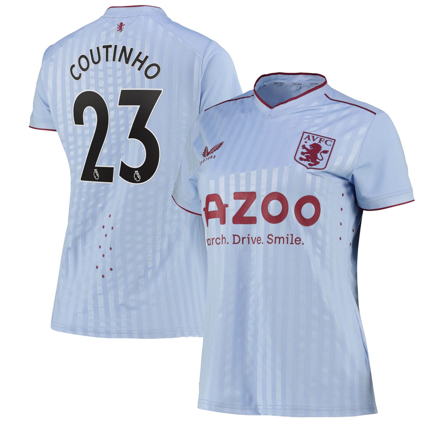 Premier League Ast. Villa Away Pro Jersey Shirt 2022-23 player Philippe Coutinho 23 printing for Women