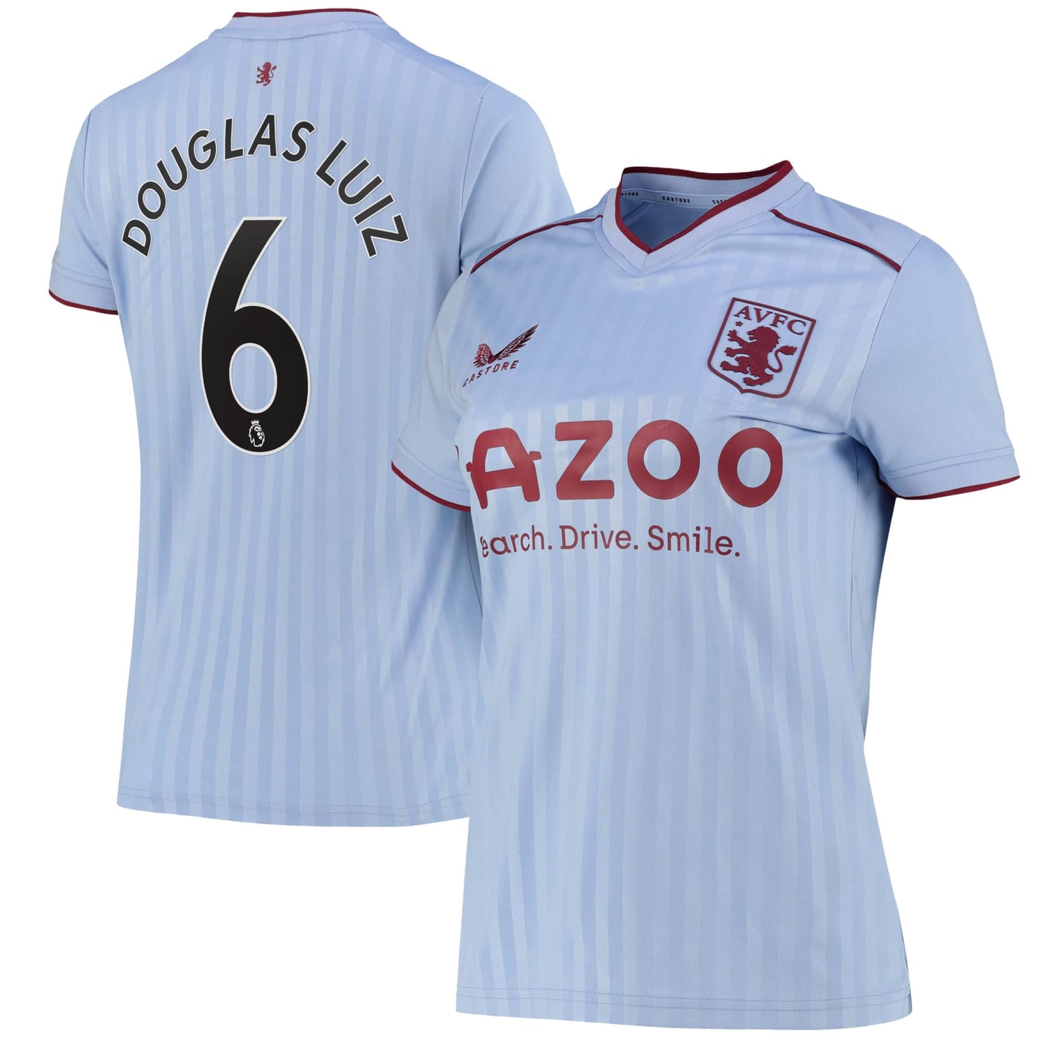 Premier League Ast. Villa Away Jersey Shirt 2022-23 player DG Luiz 6 printing for Women