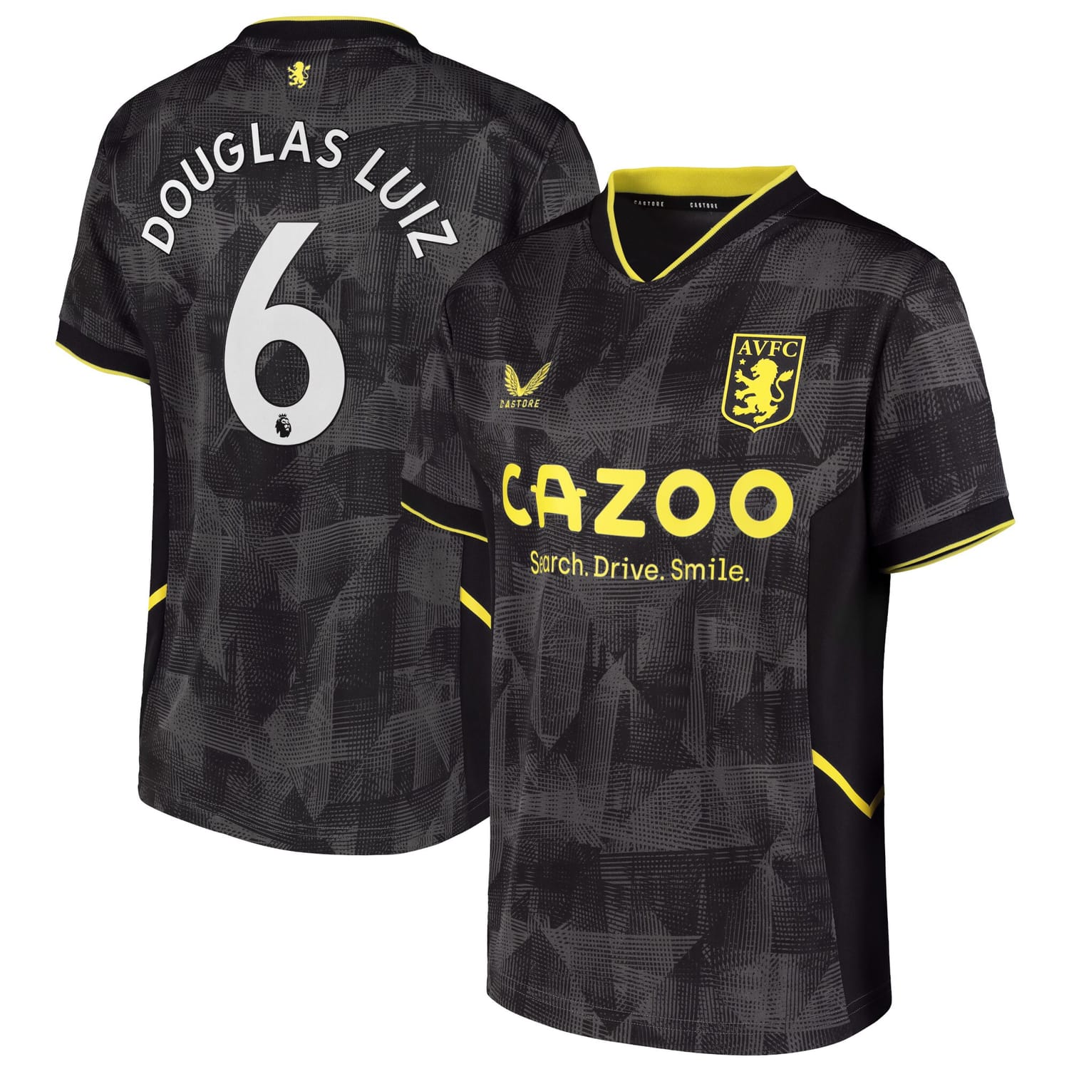Premier League Aston Villa Third Jersey Shirt 2022-23 player Douglas Luiz 6 printing for Men
