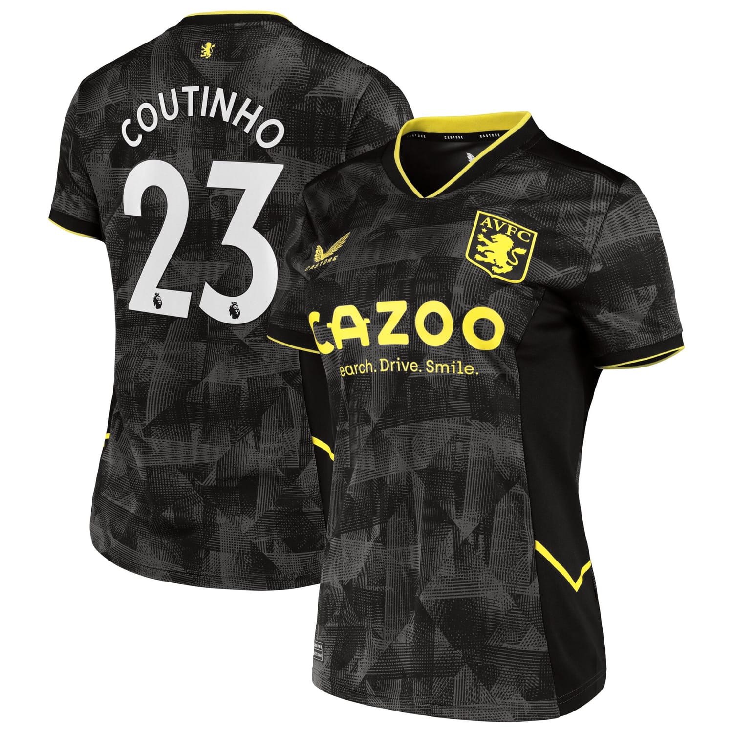 Premier League Ast. Villa Third Jersey Shirt 2022-23 player Philippe Coutinho 23 printing for Women