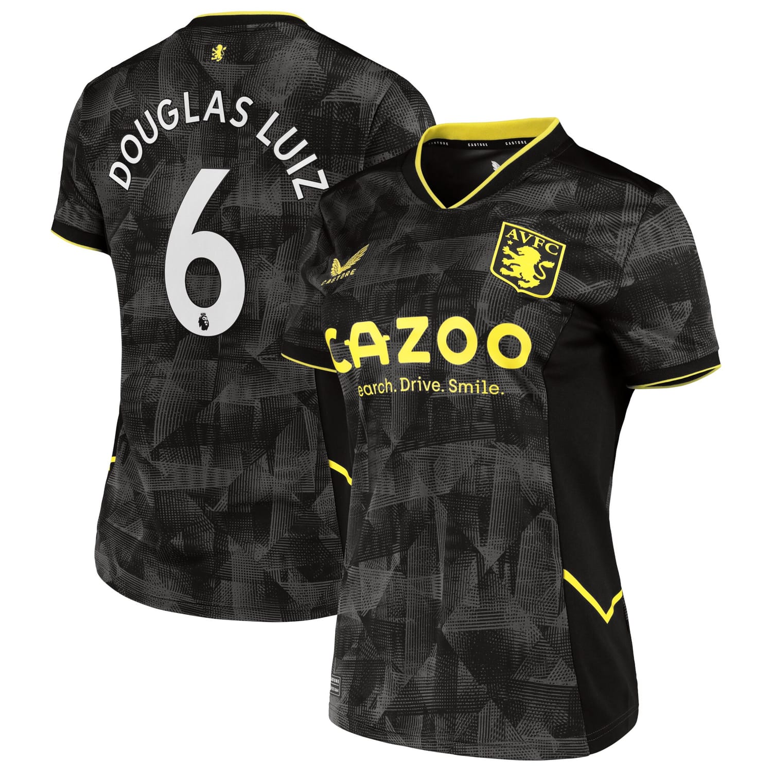 Premier League Ast. Villa Third Jersey Shirt 2022-23 player DG Luiz 6 printing for Women