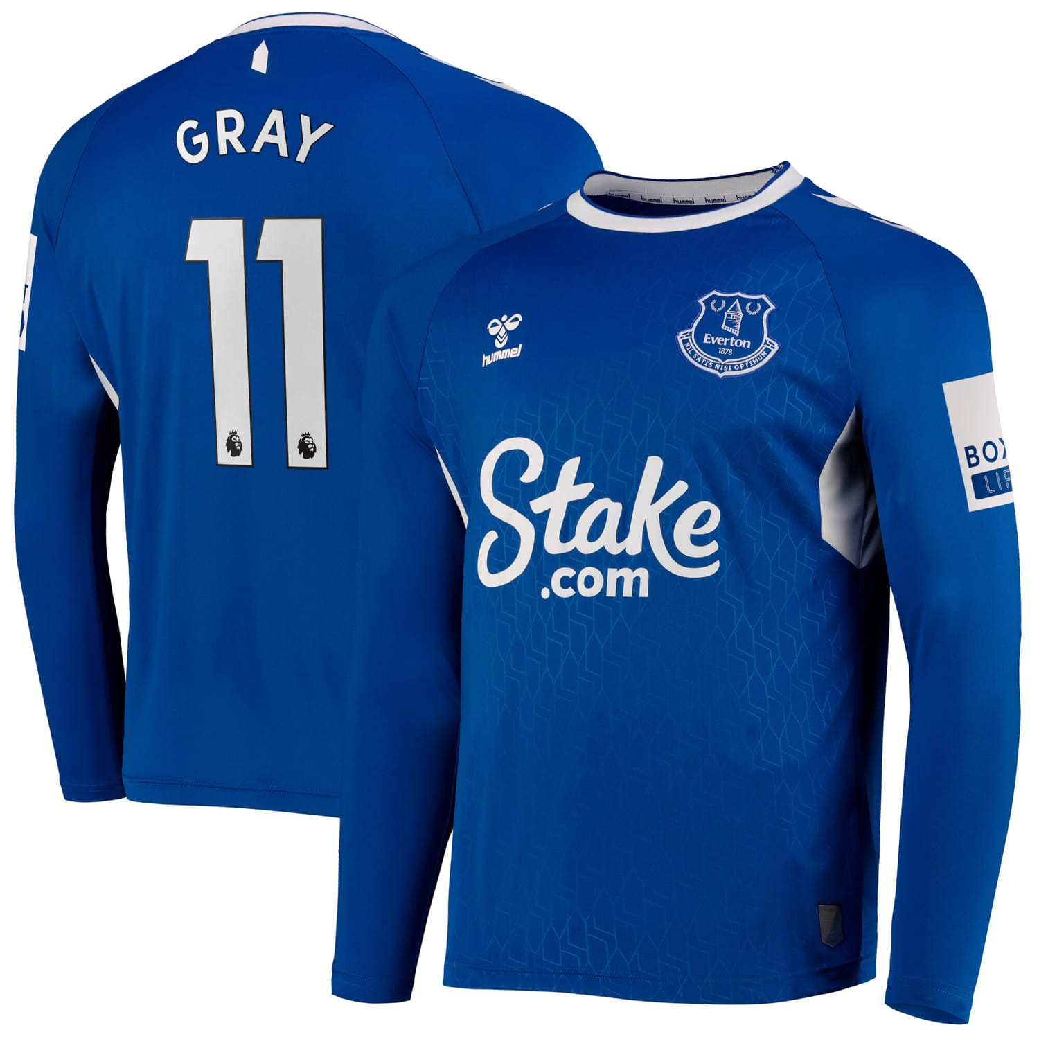 Premier League Everton Home Jersey Shirt Long Sleeve 2022-23 player Demarai Gray 11 printing for Men