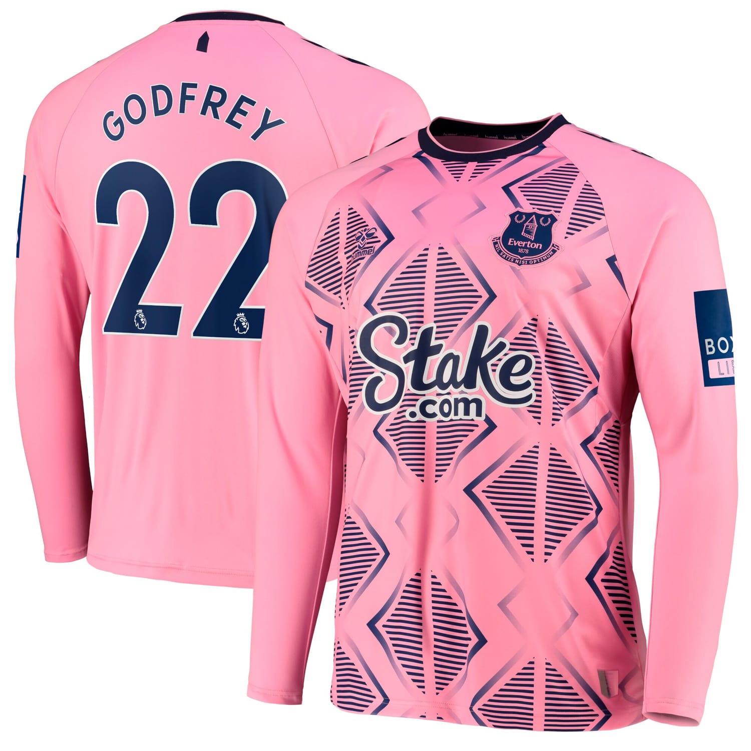 Premier League Everton Away Jersey Shirt Long Sleeve 2022-23 player Ben Godfrey 22 printing for Men