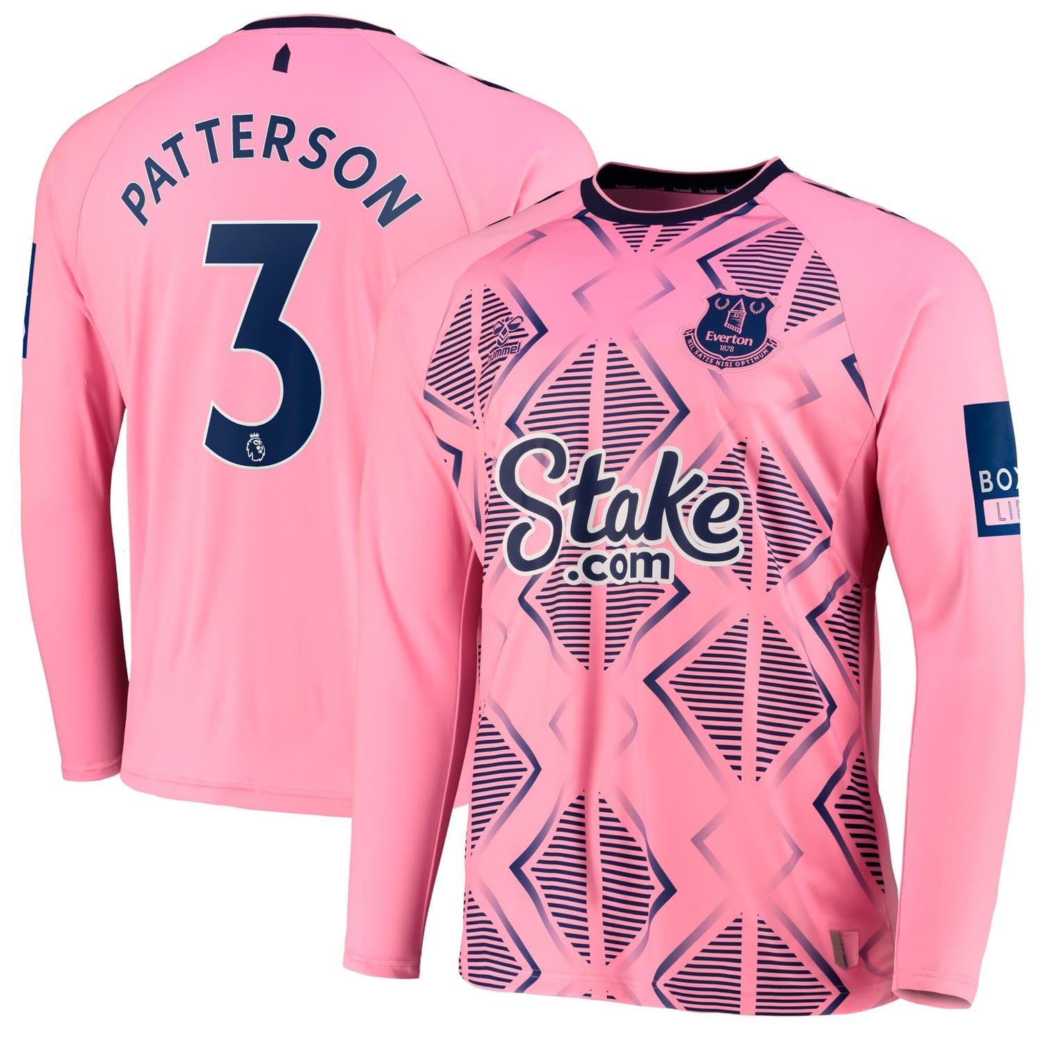 Premier League Everton Away Jersey Shirt Long Sleeve 2022-23 player Nathan Patterson 3 printing for Men
