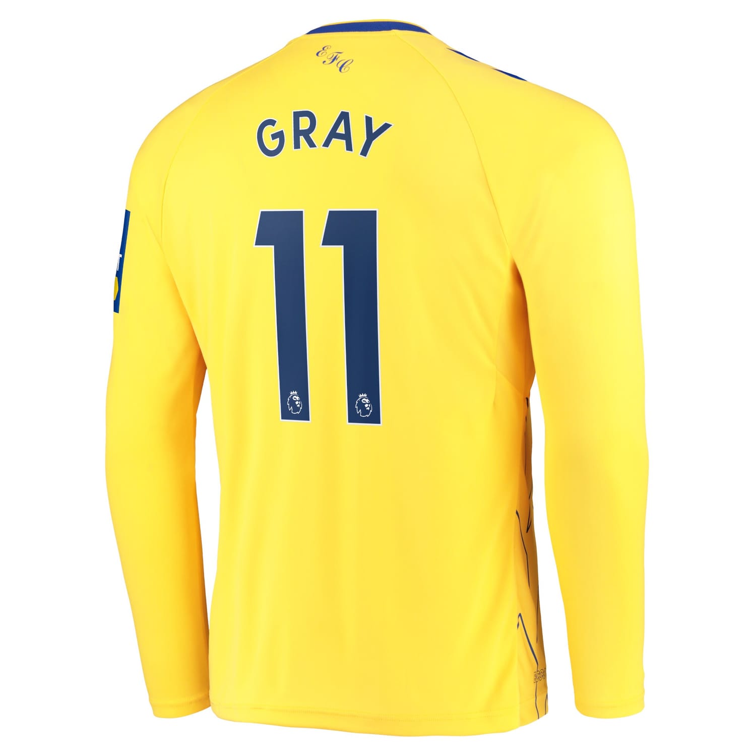 Premier League Everton Third Jersey Shirt Long Sleeve 2022-23 player Demarai Gray 11 printing for Men