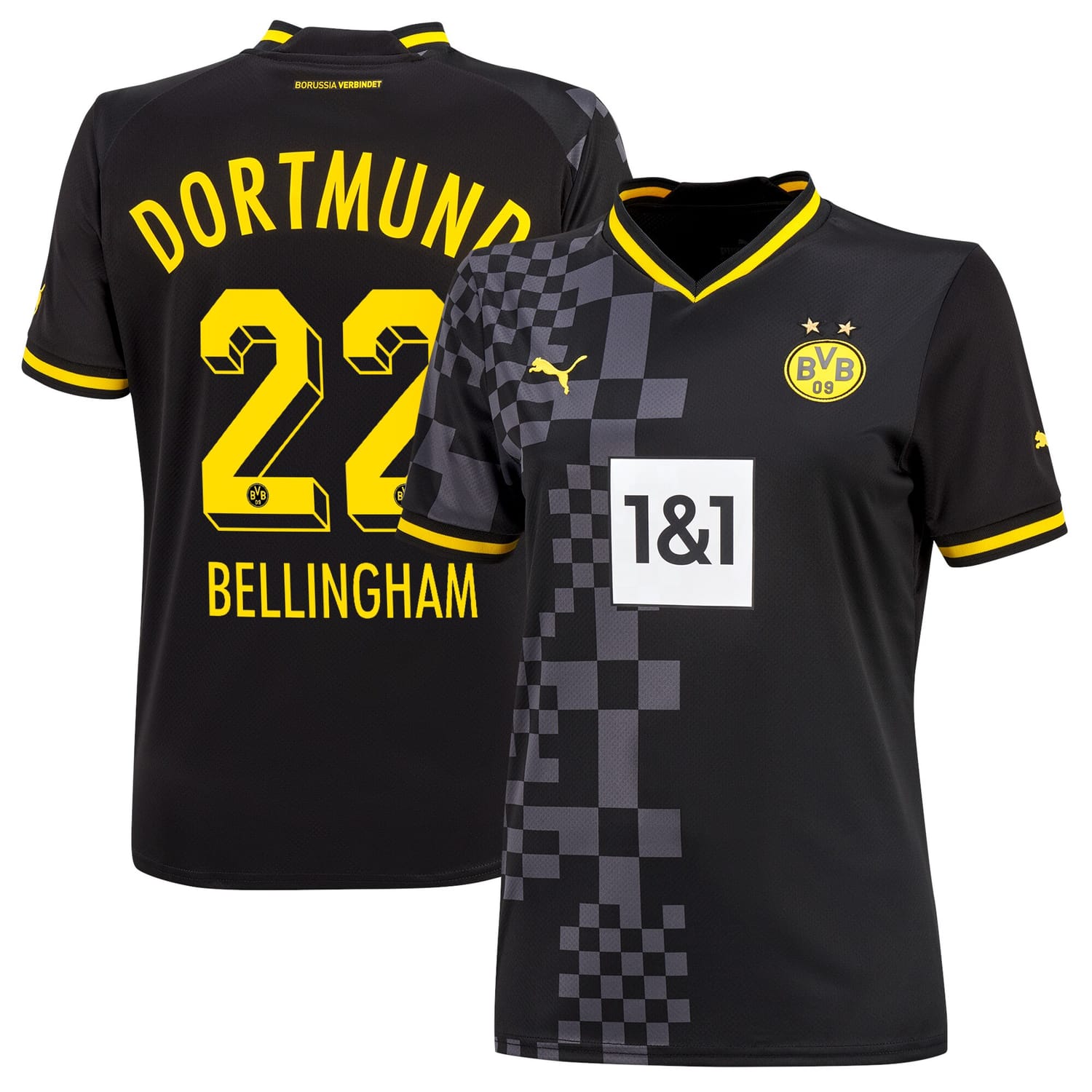 Bundesliga Borussia Dortmund Away Jersey Shirt 2022-23 player Jude Bellingham 22 printing for Women