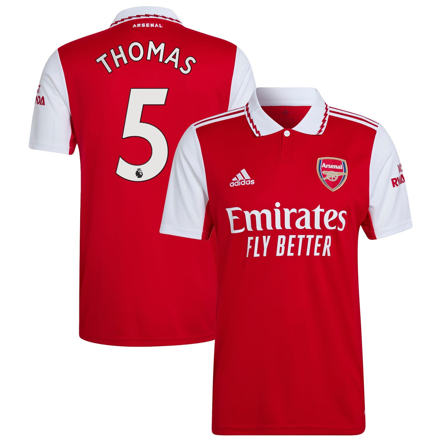 Premier League Arsenal Home Jersey Shirt 2022-23 player Thomas Partey 5 printing for Men