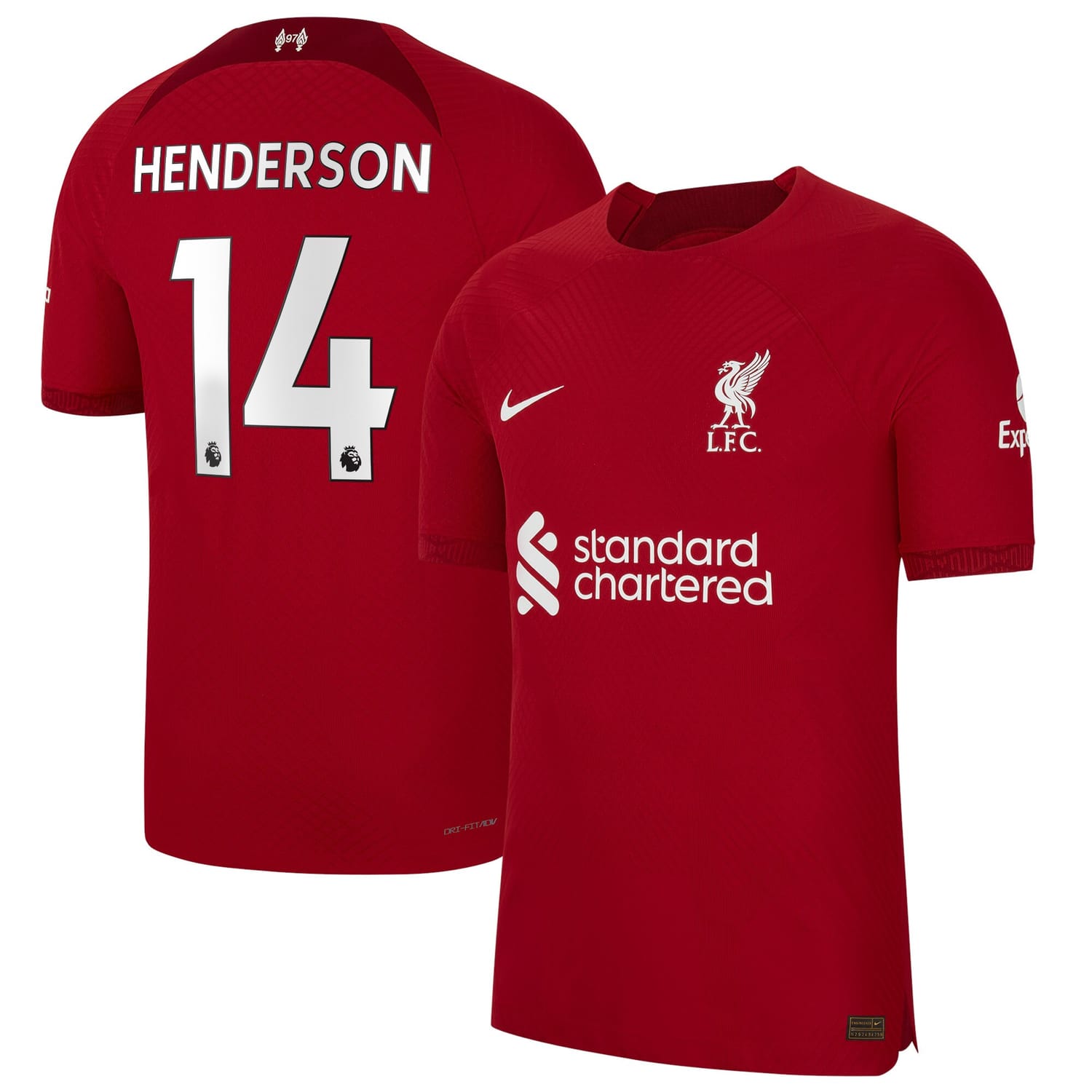 Premier League Liverpool Home Authentic Jersey Shirt 2022-23 player Jordan Henderson 14 printing for Men