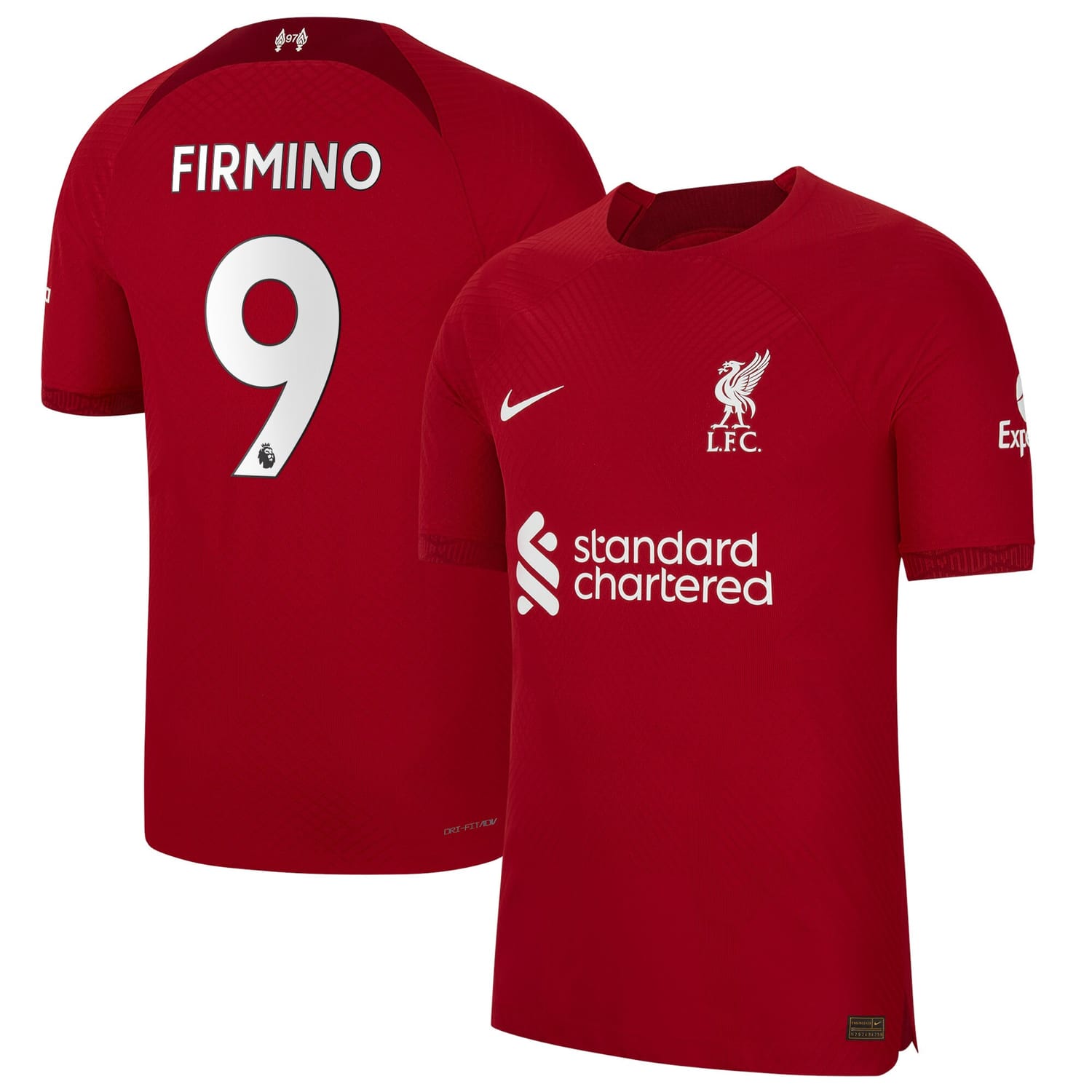 Premier League Liverpool Home Authentic Jersey Shirt 2022-23 player Roberto Firmino 9 printing for Men