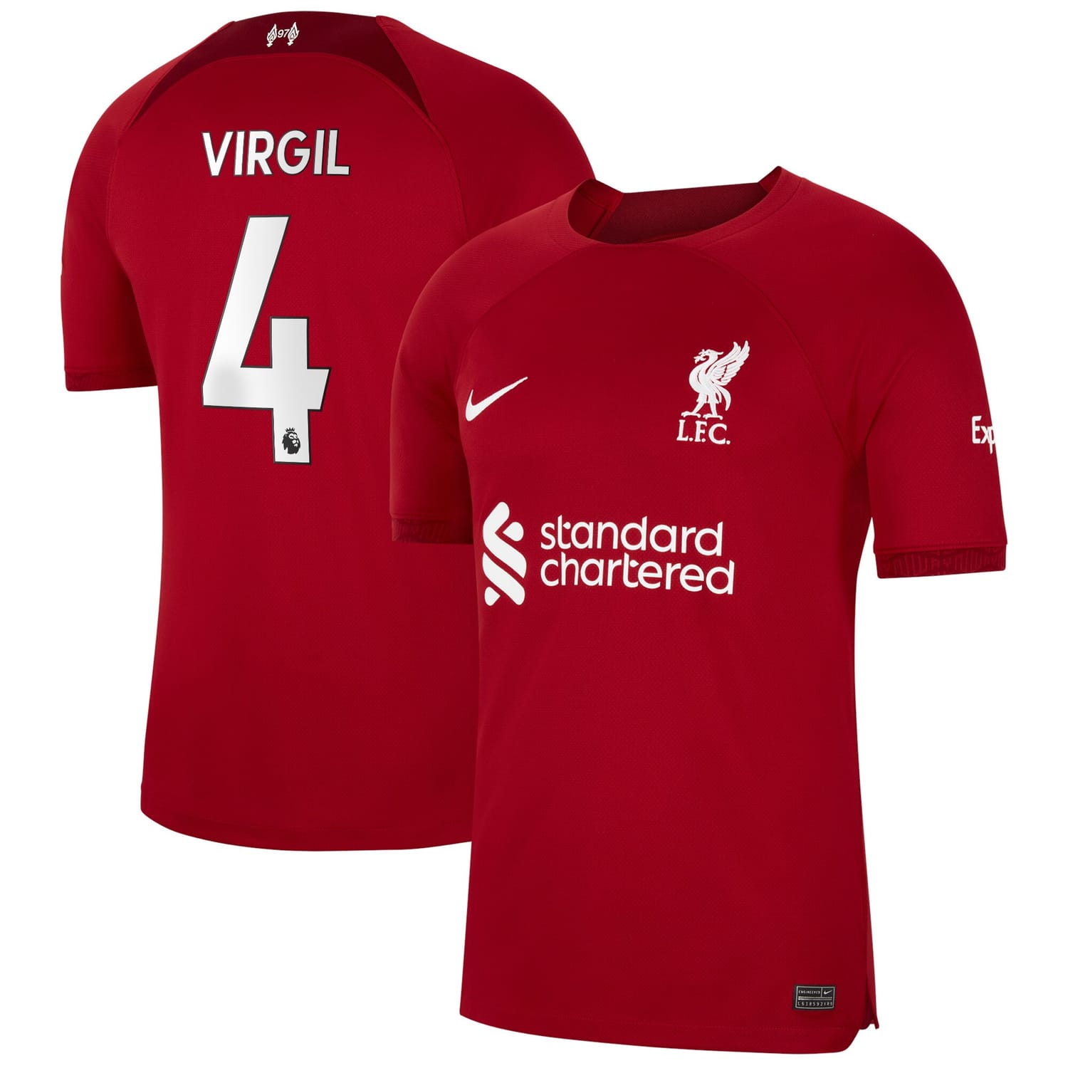 Premier League Liverpool Home Jersey Shirt 2022-23 player Virgil van Dijk 4 printing for Men