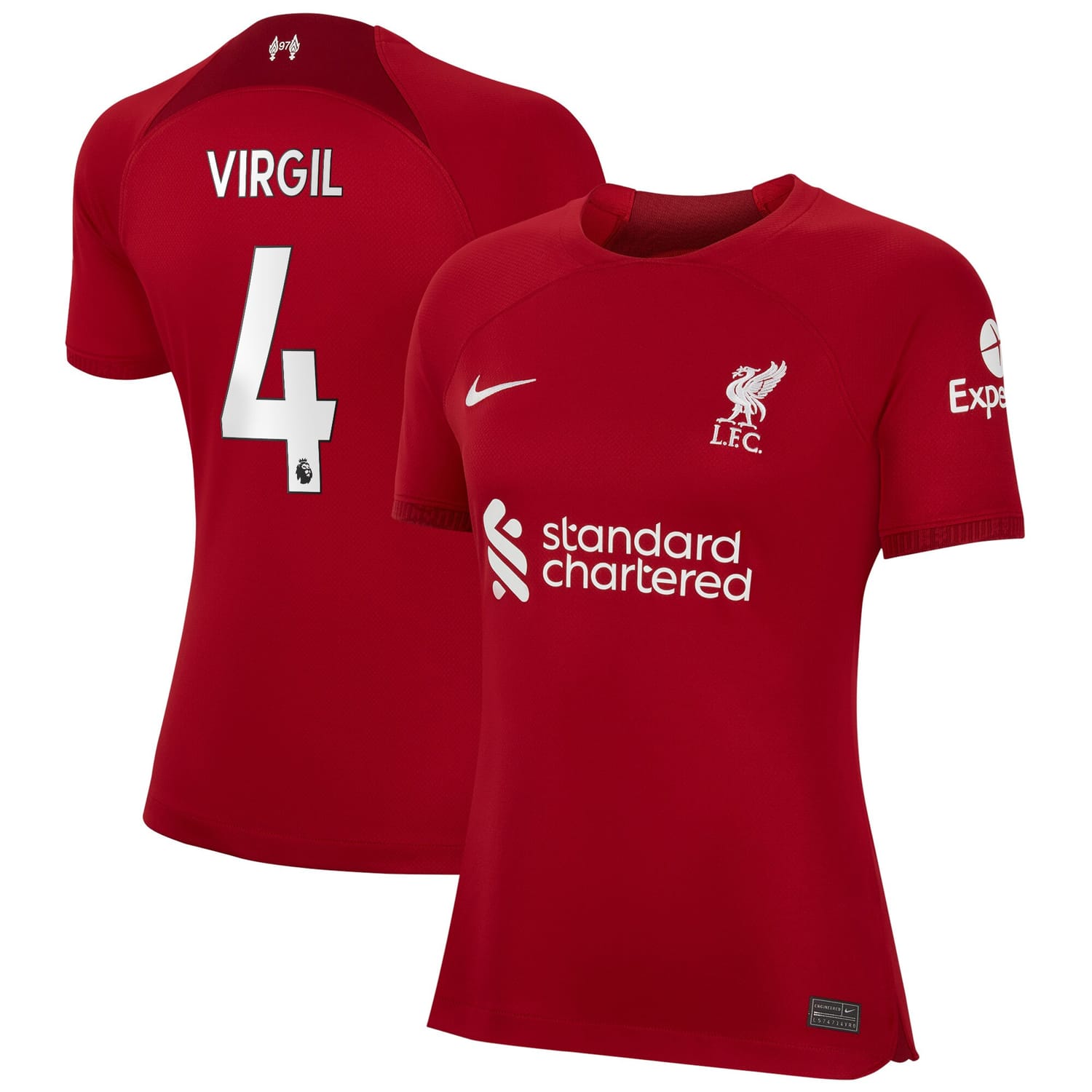 Premier League Liverpool Home Jersey Shirt 2022-23 player Virgil van Dijk 4 printing for Women